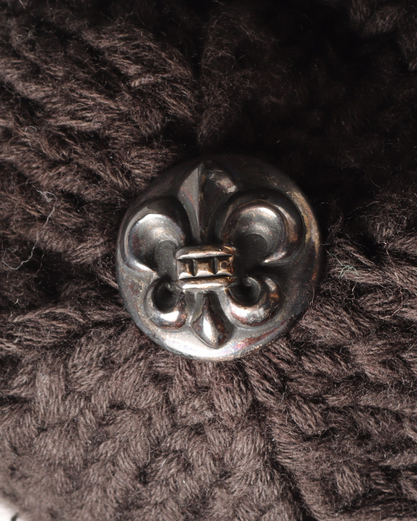 Wool Leather Cross Beanie