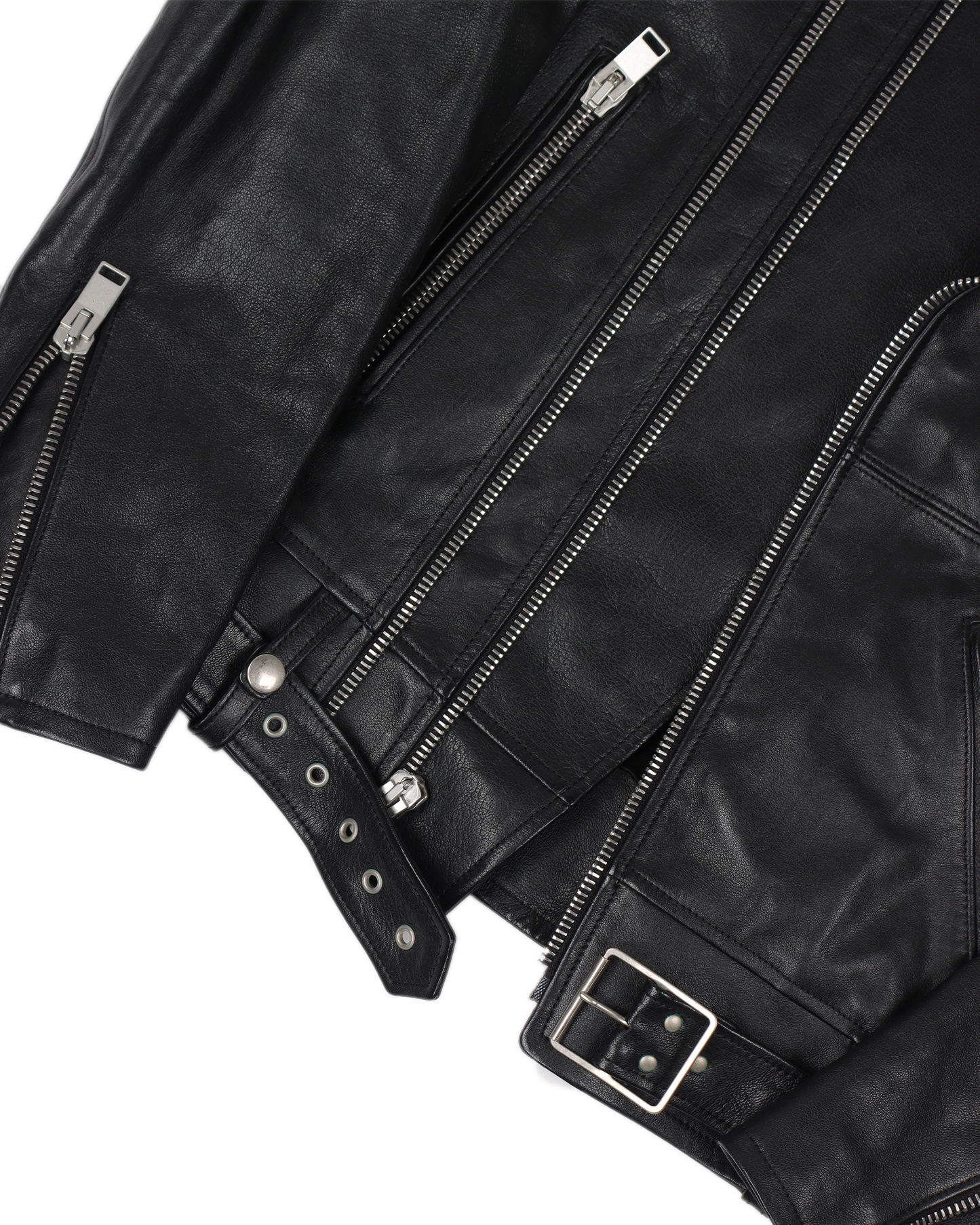 FW13 L17 Double Zip Leather Motorcycle Jacket