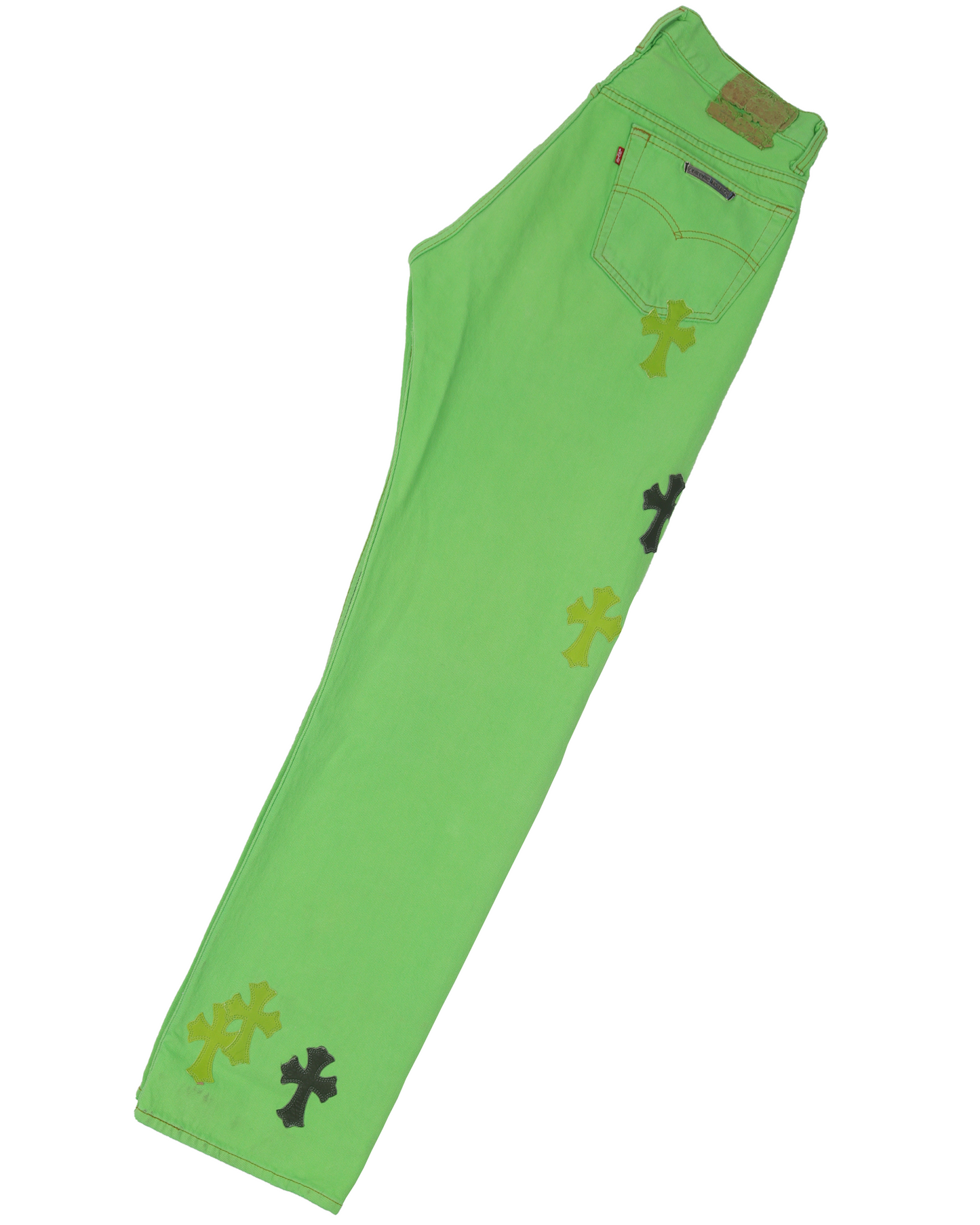 Levi's Cross Patch Denim Sex Records Neon Green