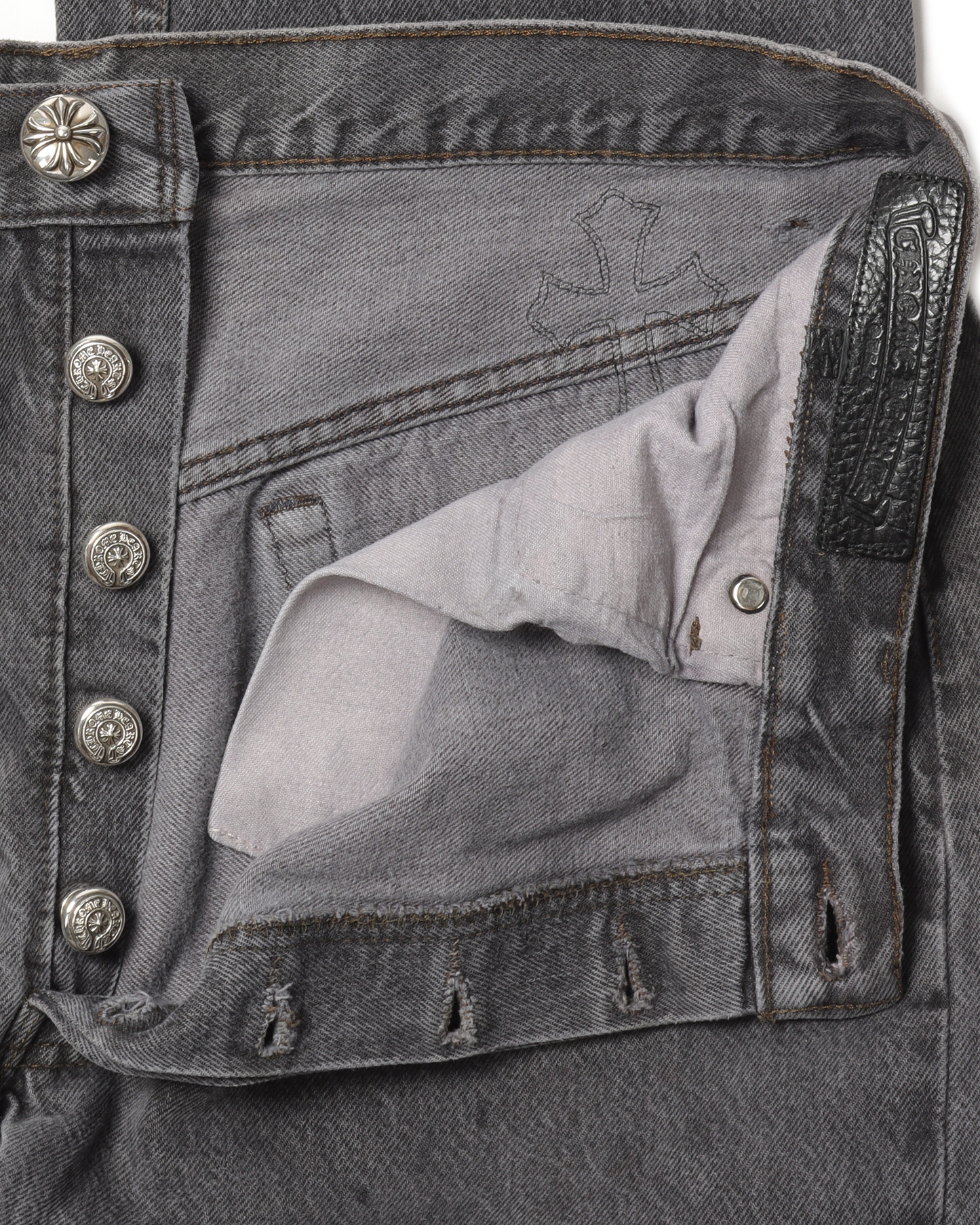 Grey Black Cross Jeans