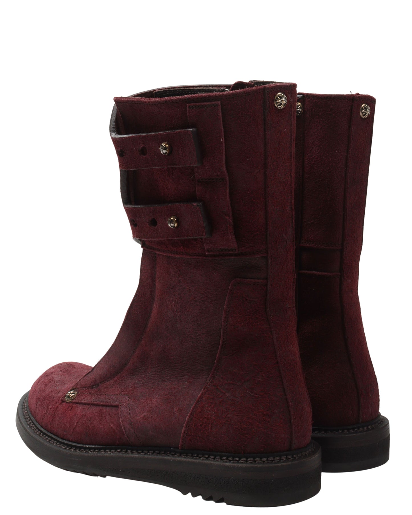 Rick Owens Suede Mohawk Boots w/ CH Embellishments