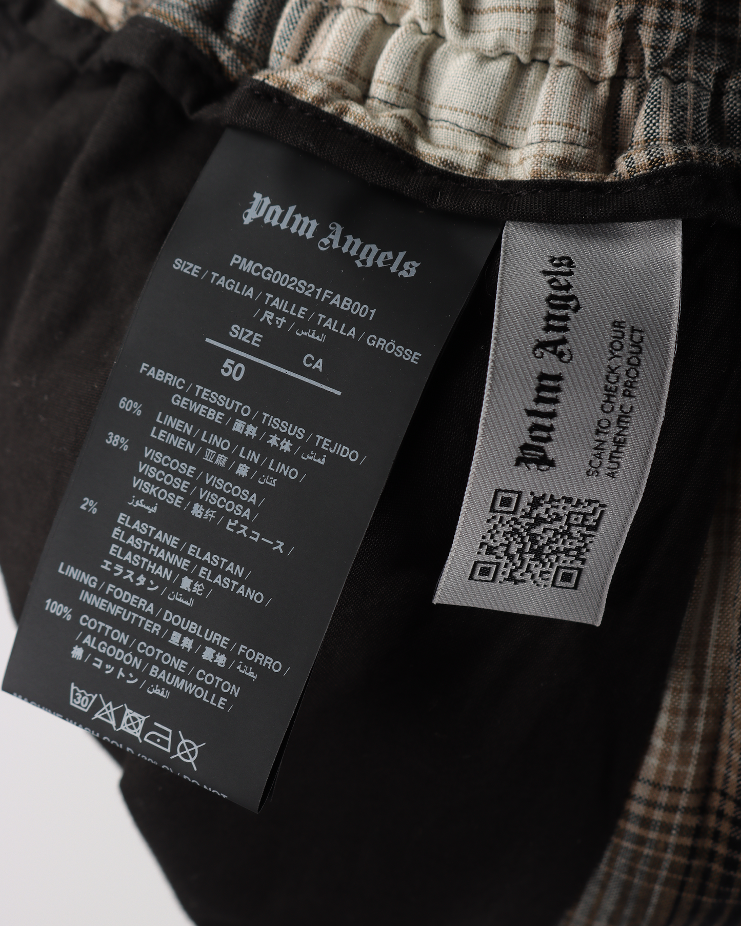 Bleached Plaid Track Pants