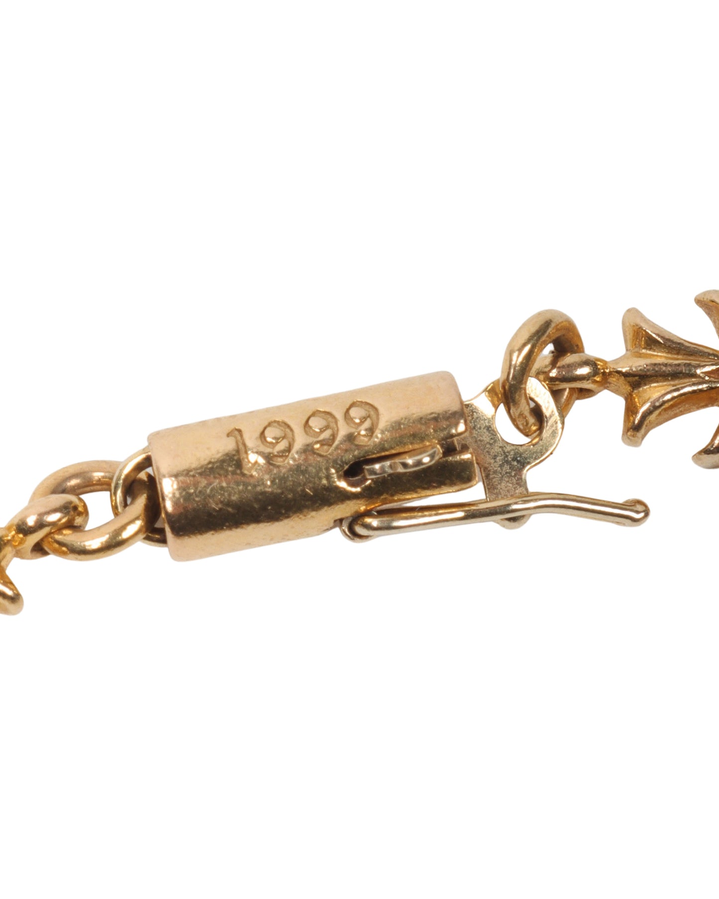 22k Gold & Pink Sapphire Cross Bracelet