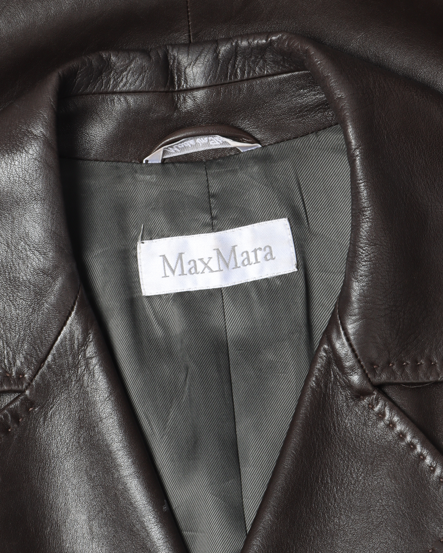 Double Breasted Leather Coat