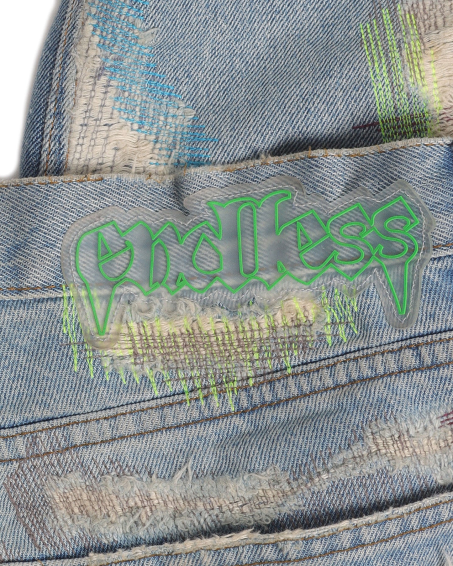 Distressed Embroidered Denim