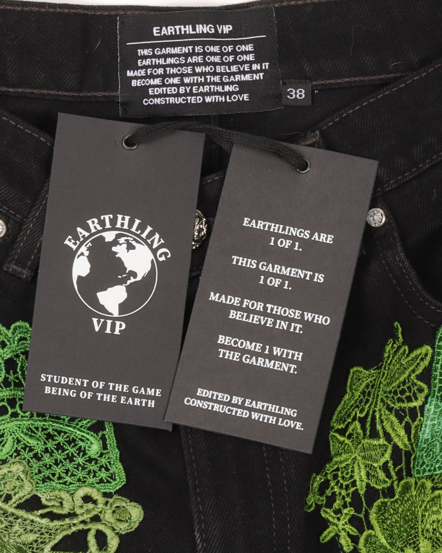 Poetic Lust Black and Green Jeans