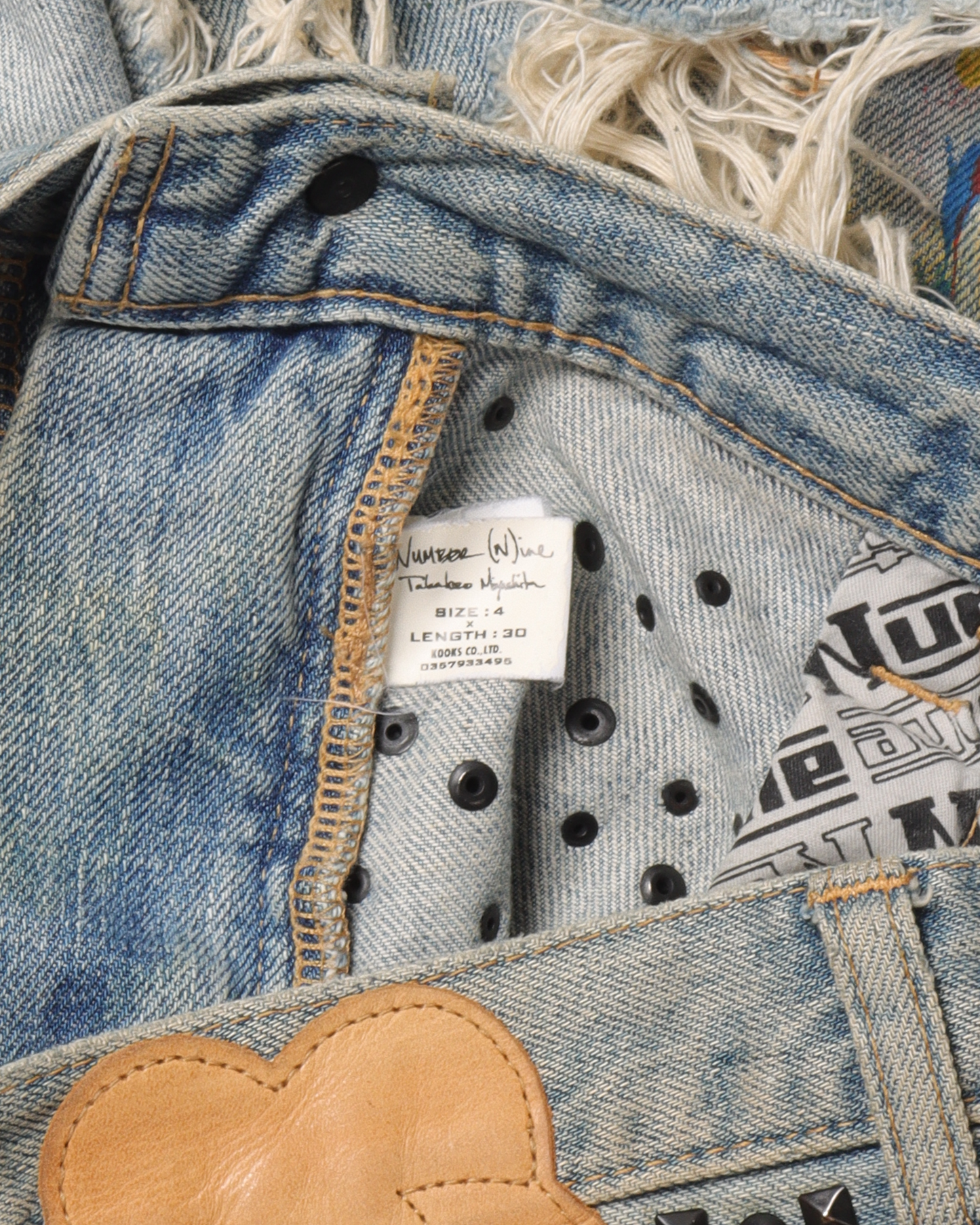 S/S 2006 Studded Distressed Paint Denim