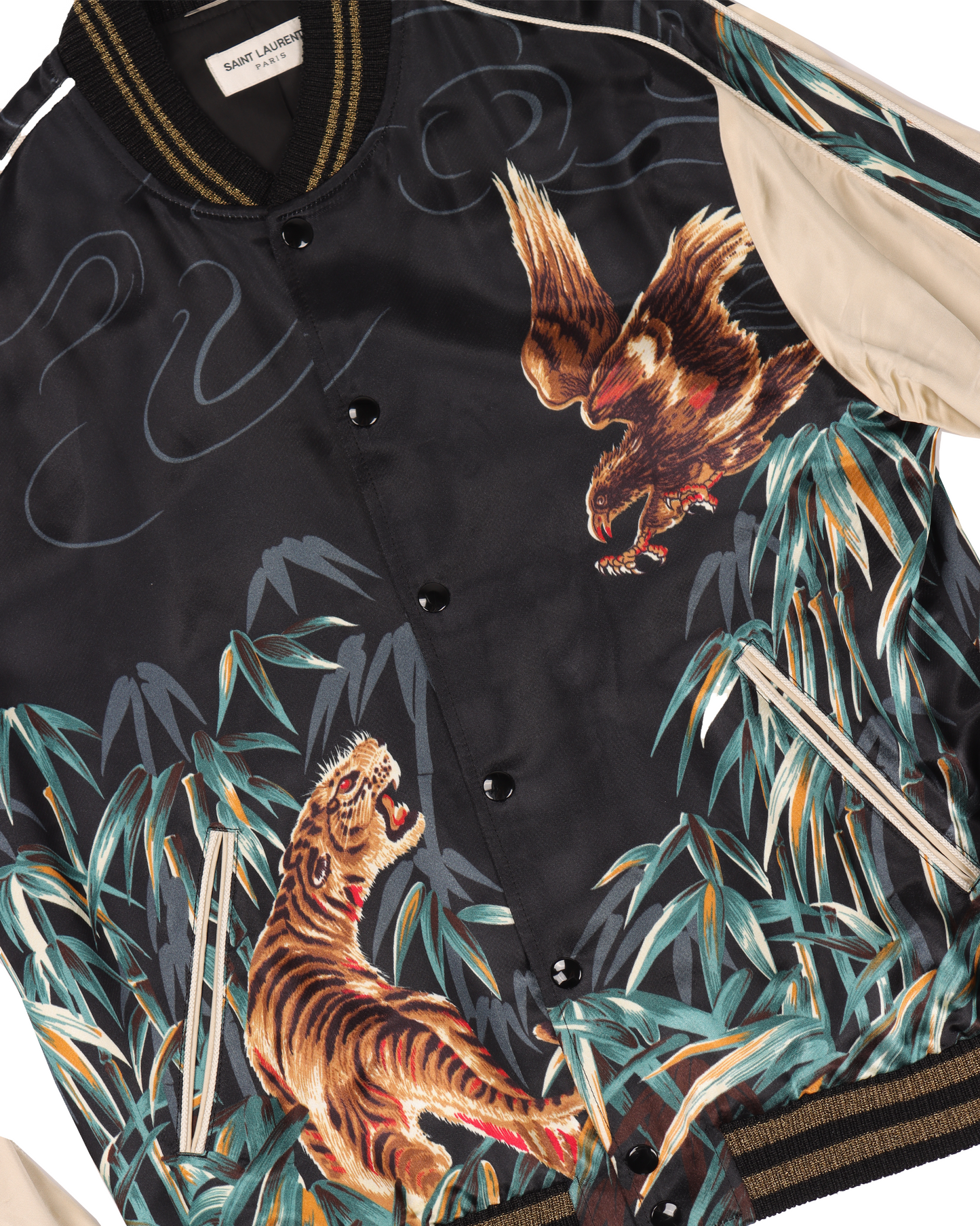 SS16 Tiger Eagle Satin Bomber Jacket