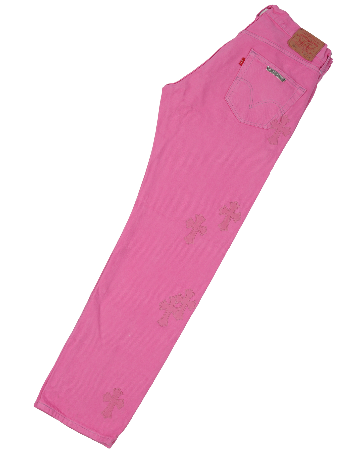 Levi's Cross Patch Denim Sex Records Neon Pink