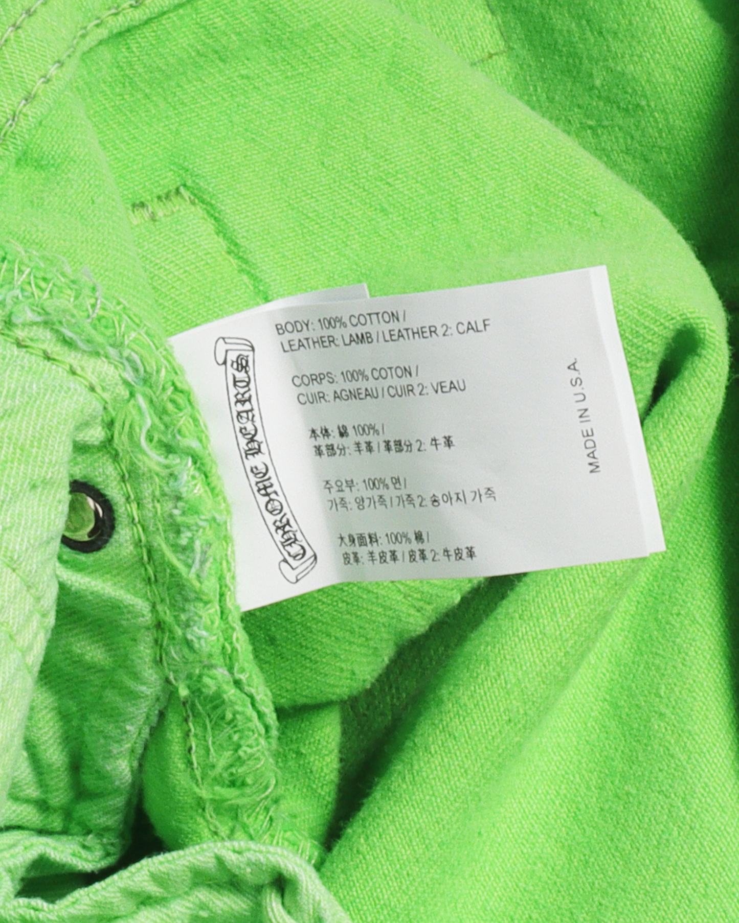 Levi's Cross Patch Denim Sex Records Neon Green