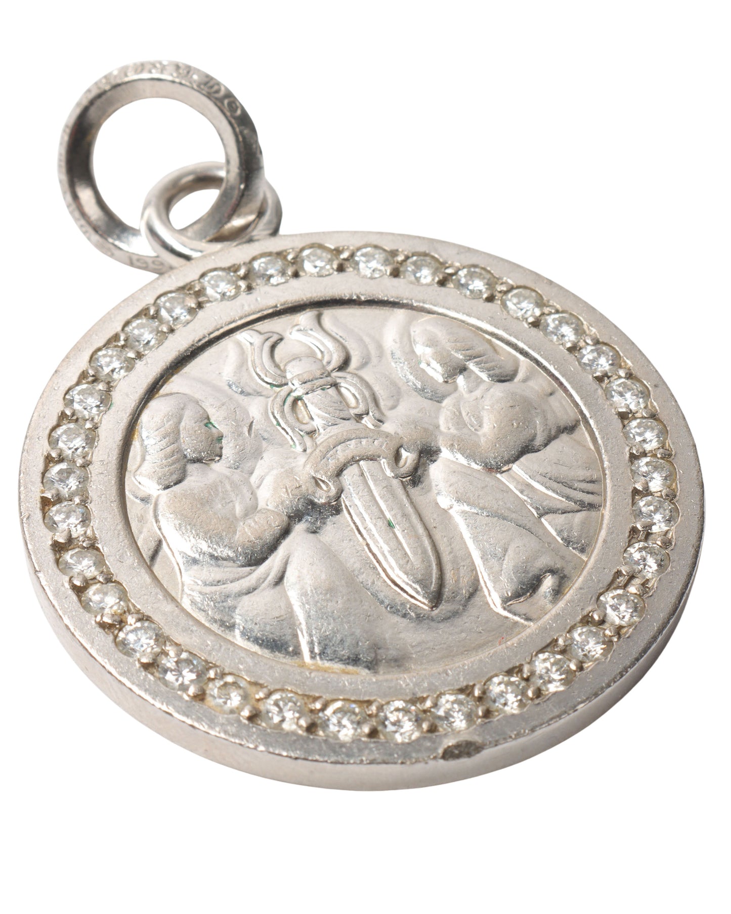 Diamond Embellished 18k White Gold Pendant