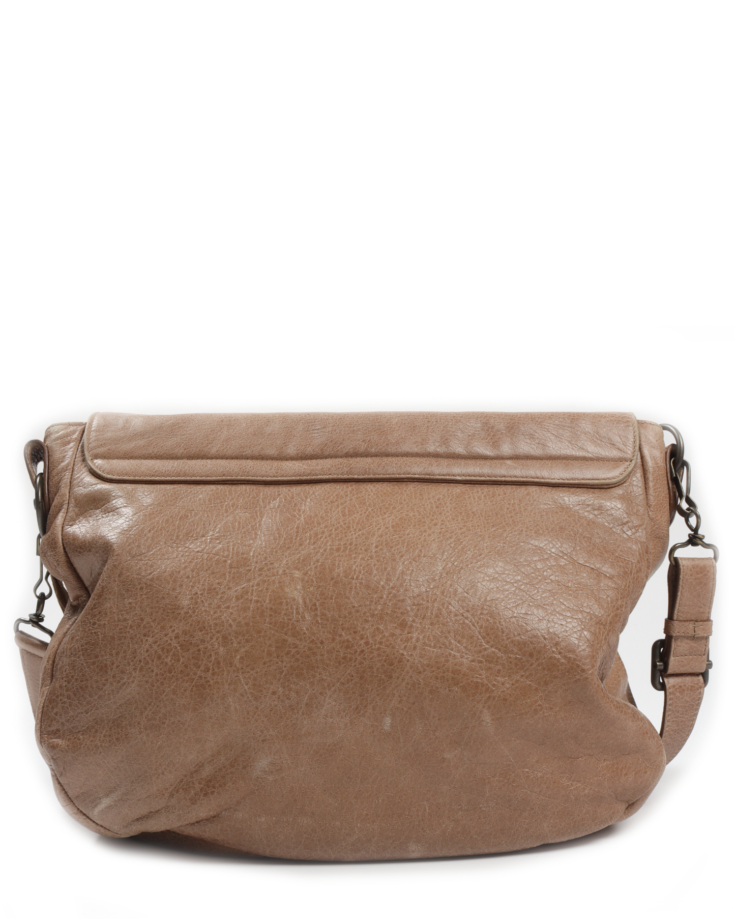 Flap-Closure Leather Bag