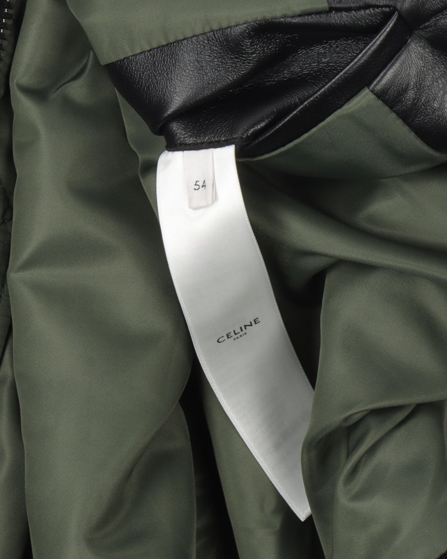 Embossed Logo Leather Bomber Jacket