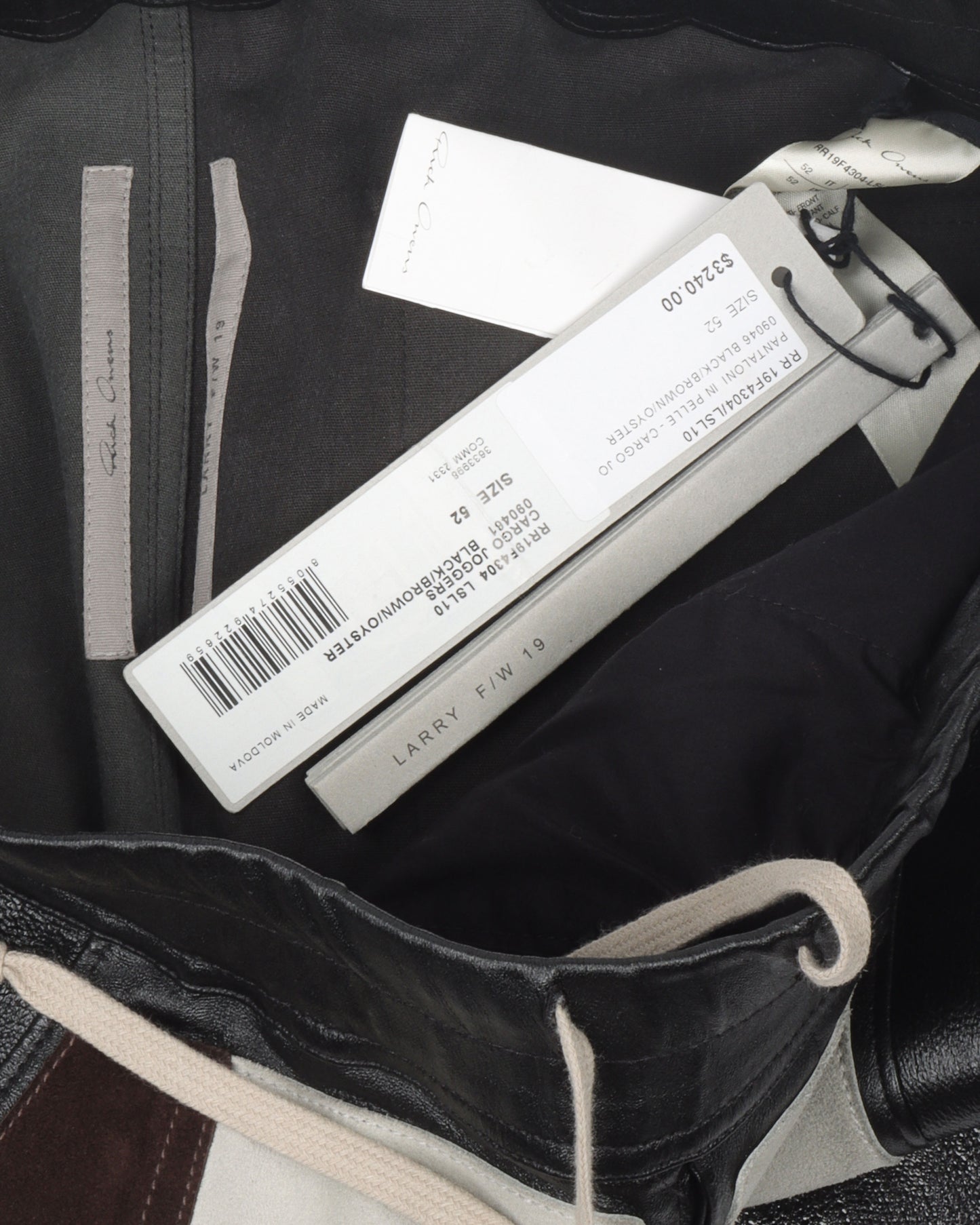 Rick Owens Leather Cargo Jogger Larry FW19