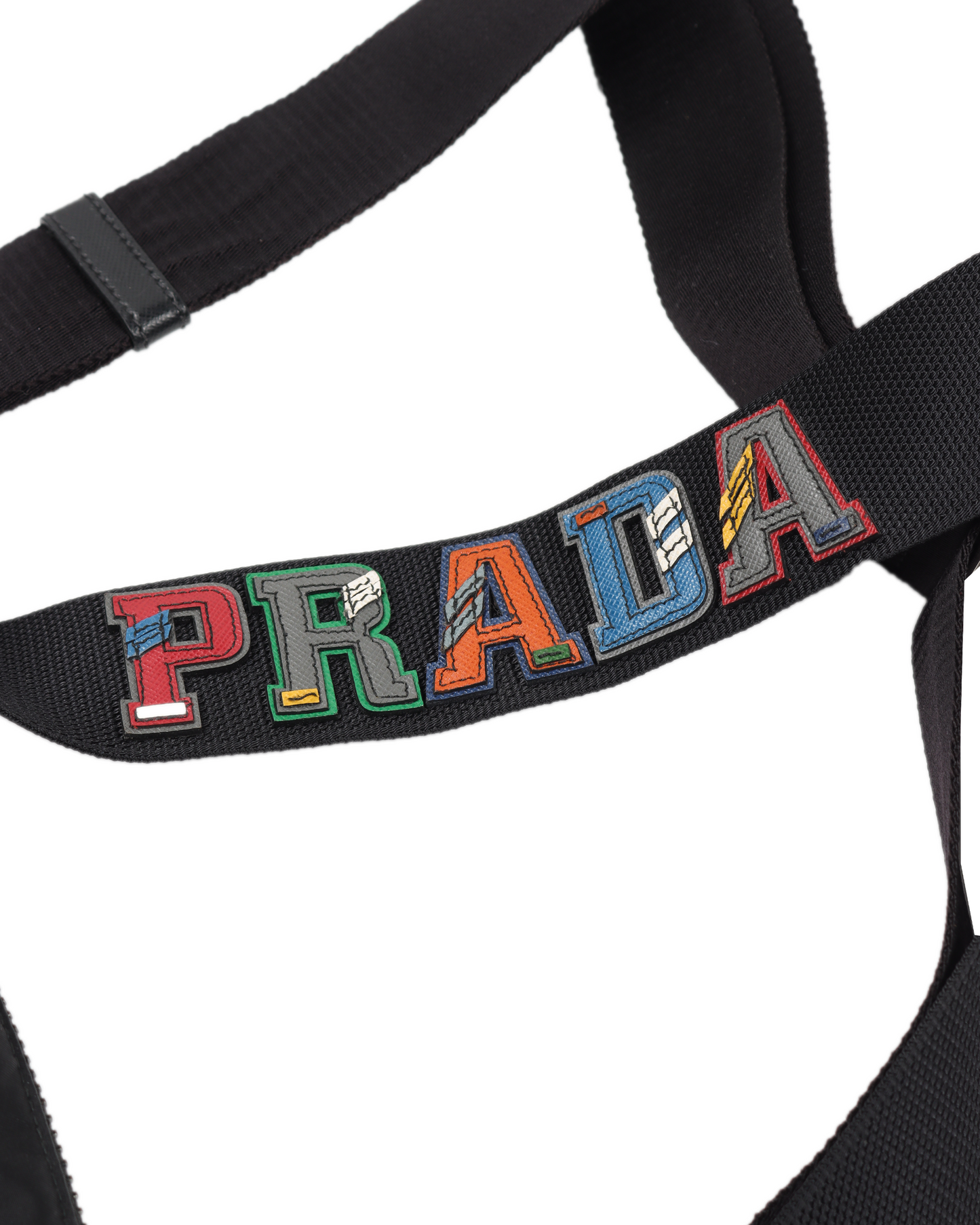 Nylon and Saffiano Leather Bag with Strap