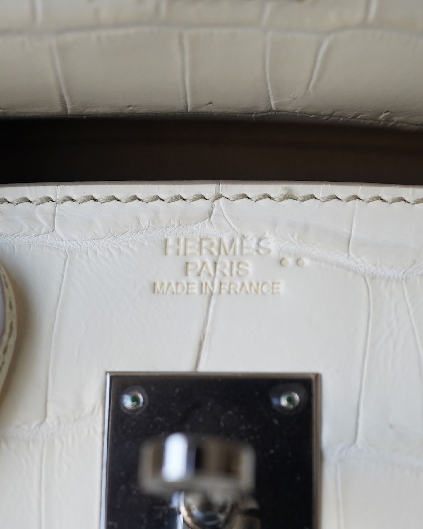 Birkin Himalayan Crocodile Matte 30 White/Brown