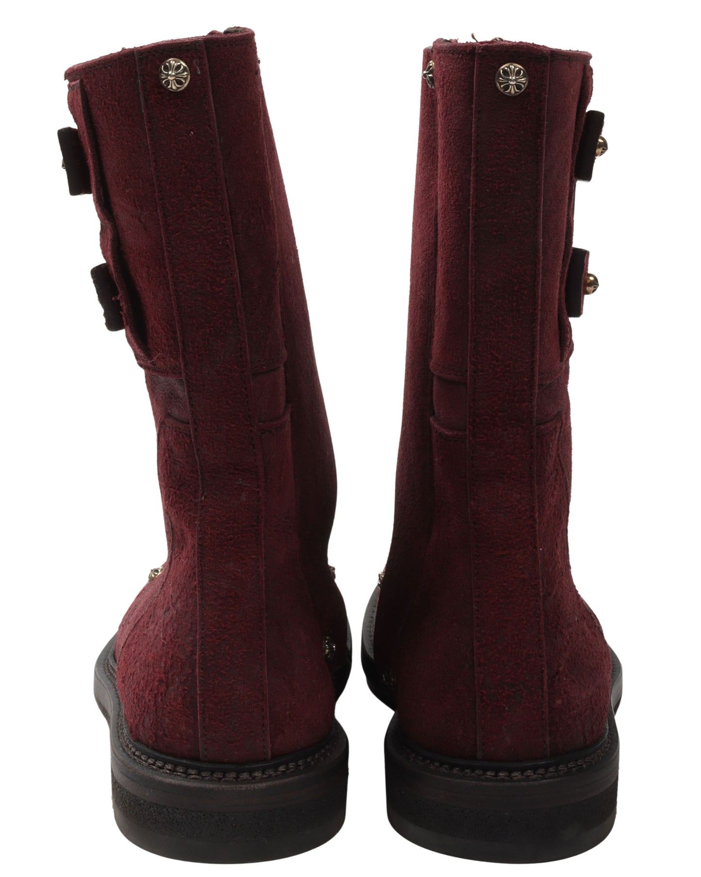 Rick Owens Suede Mohawk Boots w/ CH Embellishments