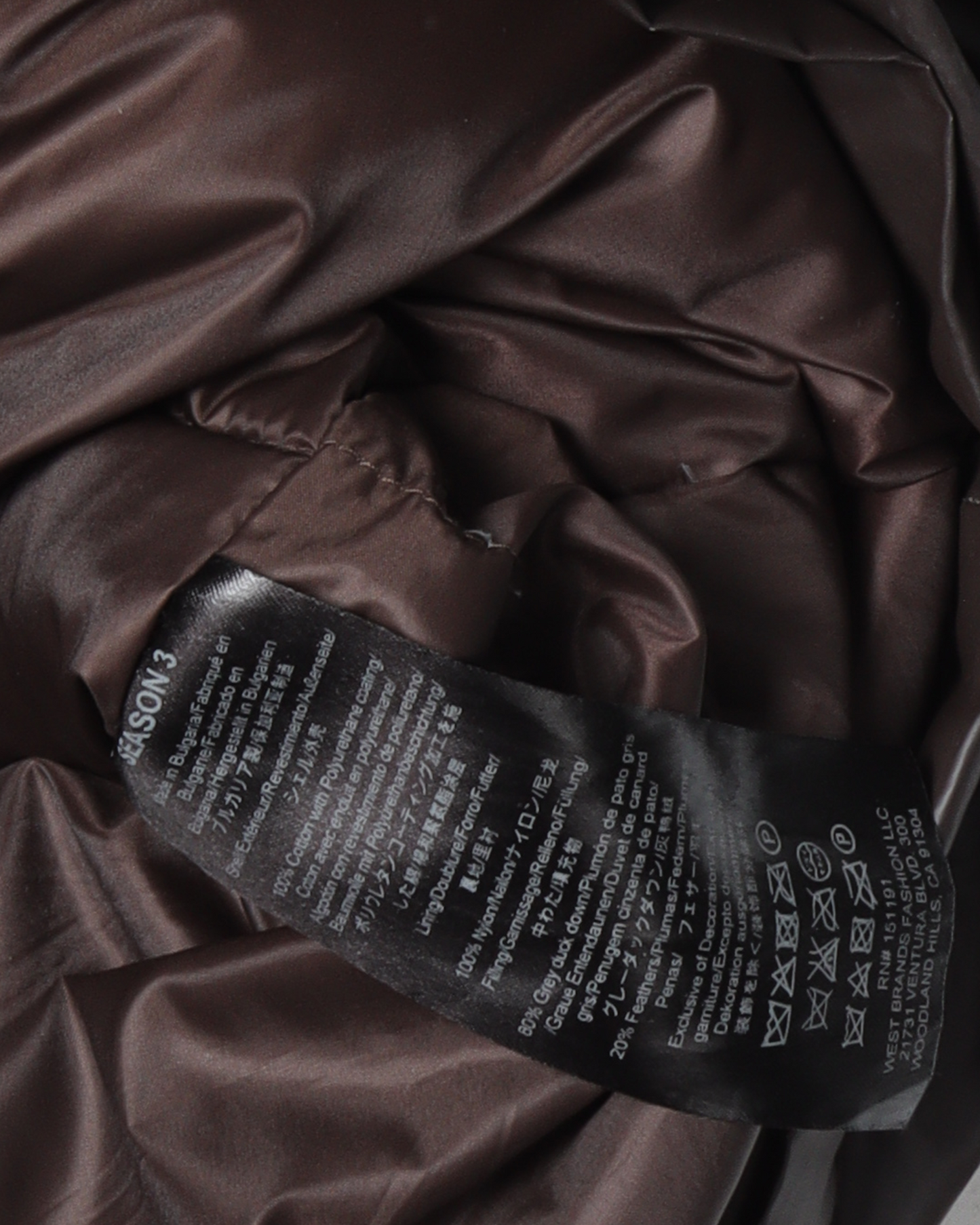 Season 3 Nylon Down Puffer Jacket