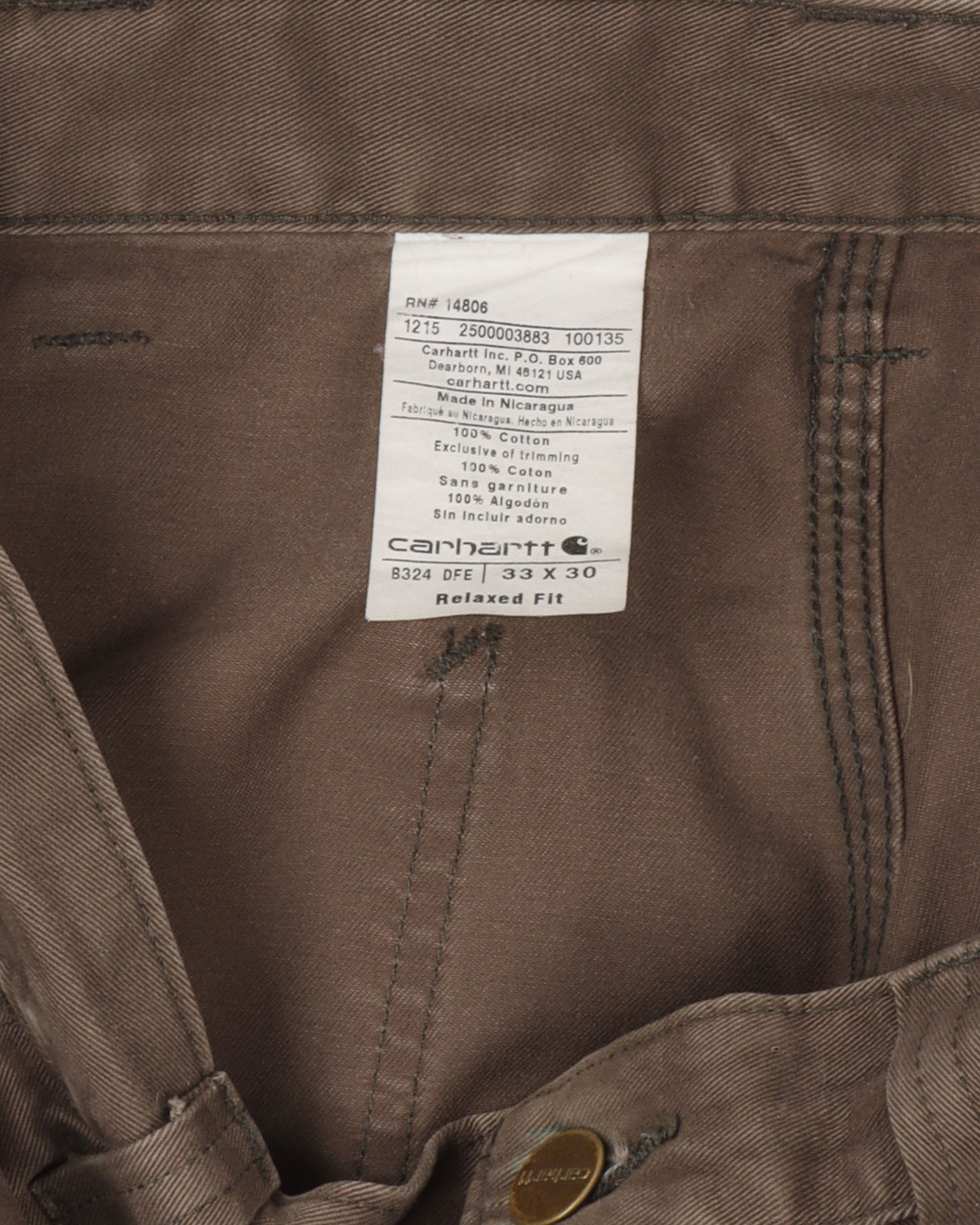 Brown Carhartt Carpenter Pants