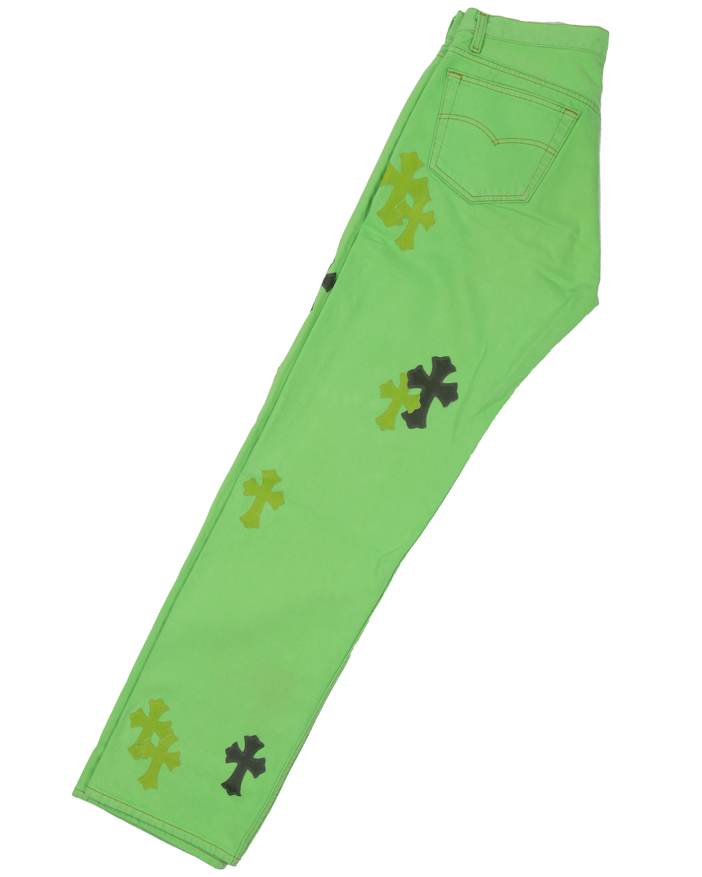 Levi's Cross Patch Denim Sex Records Neon Green