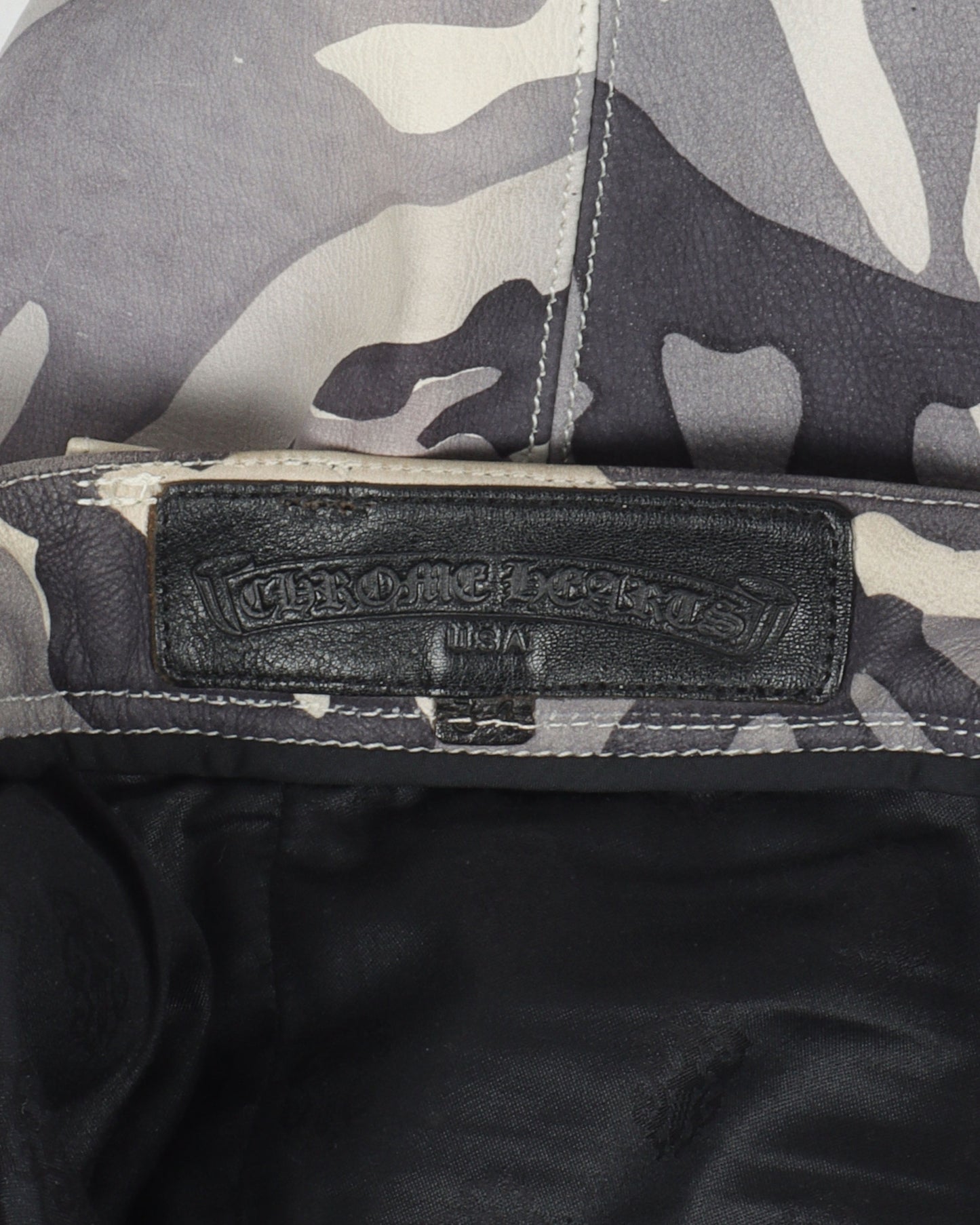 Snow Camouflage Leather Pants