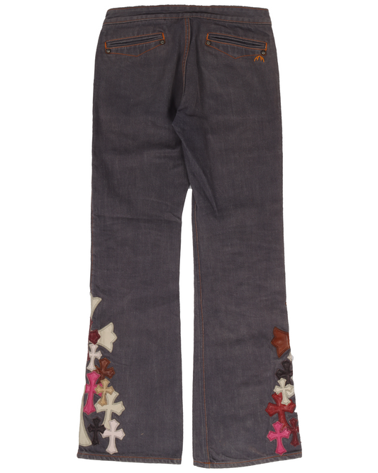 Japanese Flared Cemetery Cross Patch Denim
