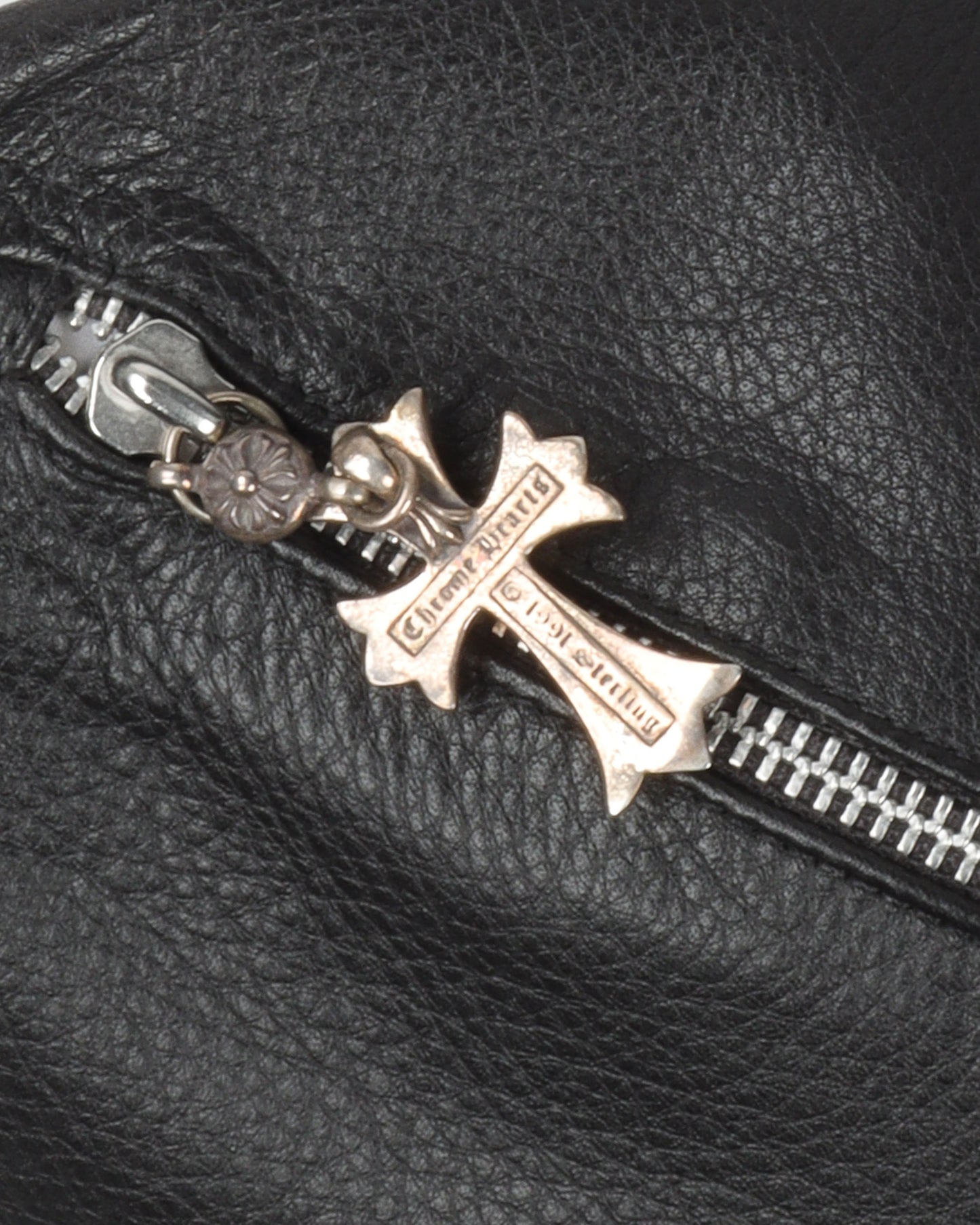 Leather Cross Patch Pillow