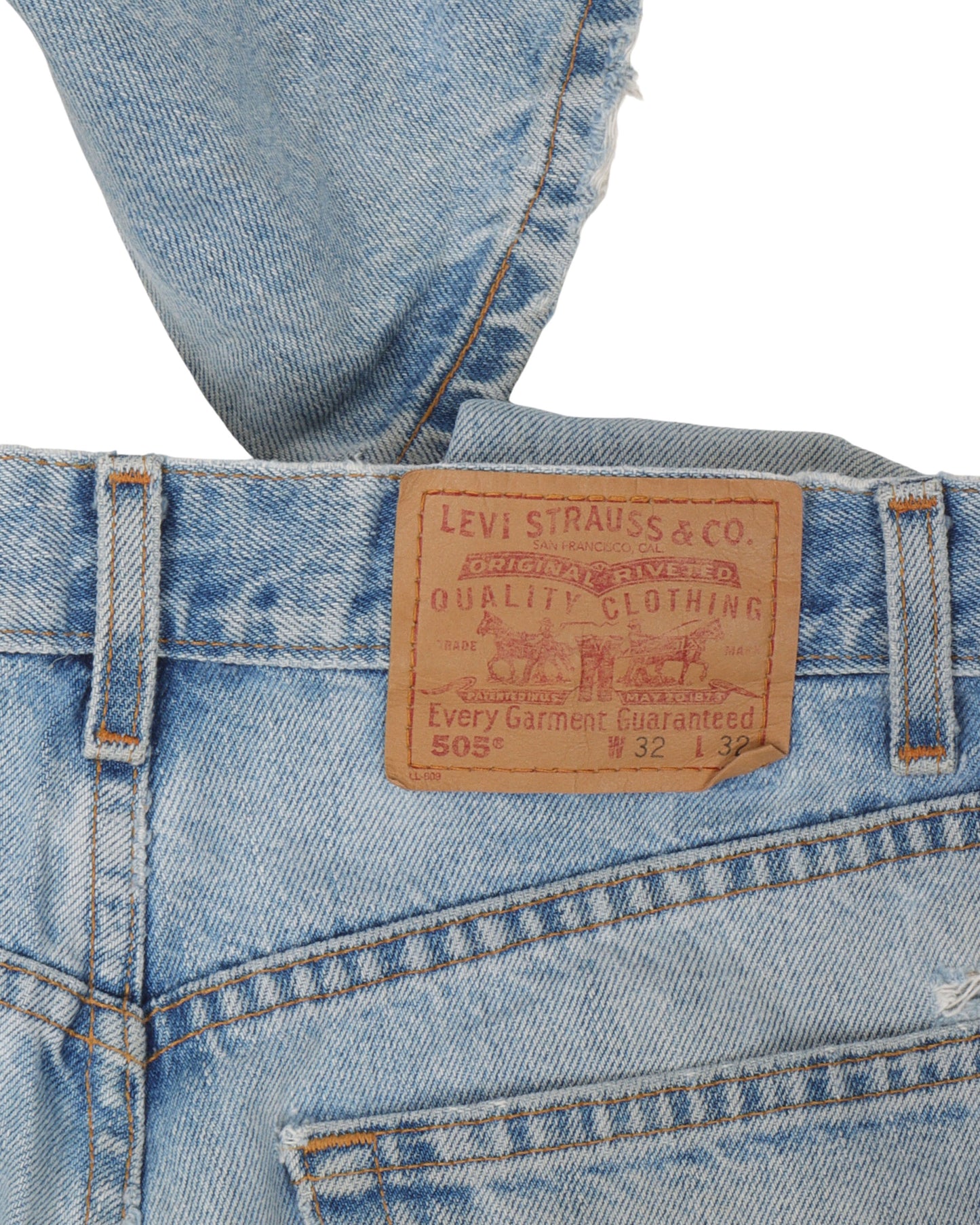 Levi's Distressed Light Wash 505 Jeans