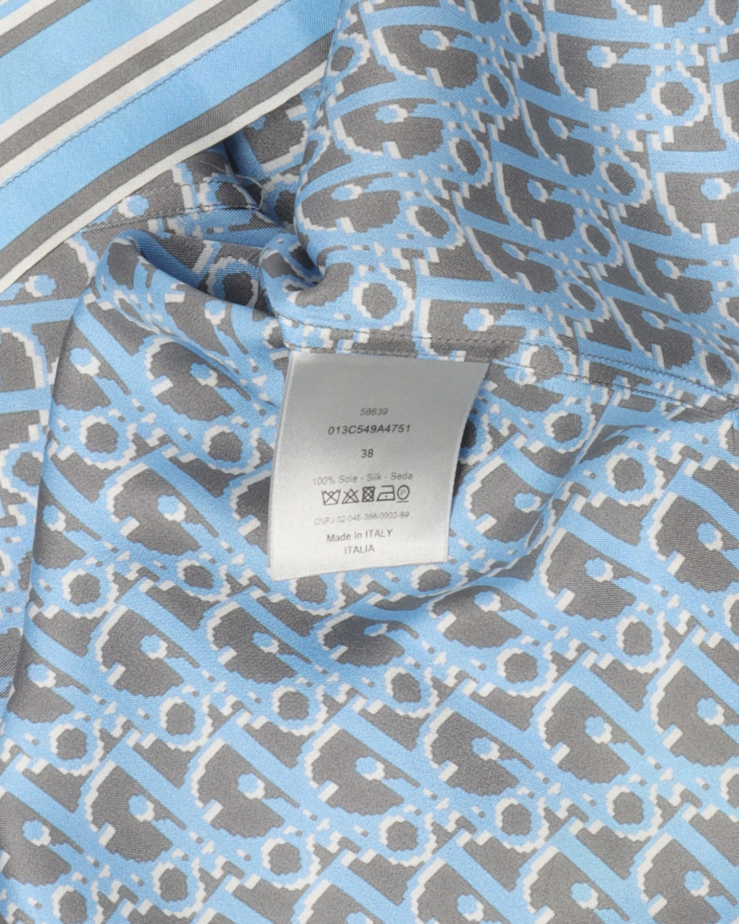 Oblique Silk Monogram Shirt