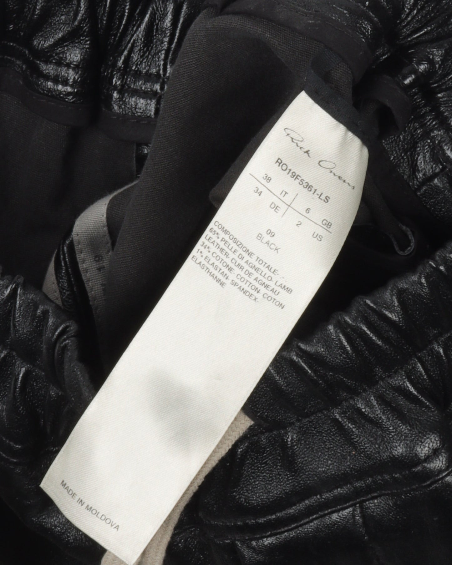 FW19 "LARRY" Lamb Leather Cargo Pants