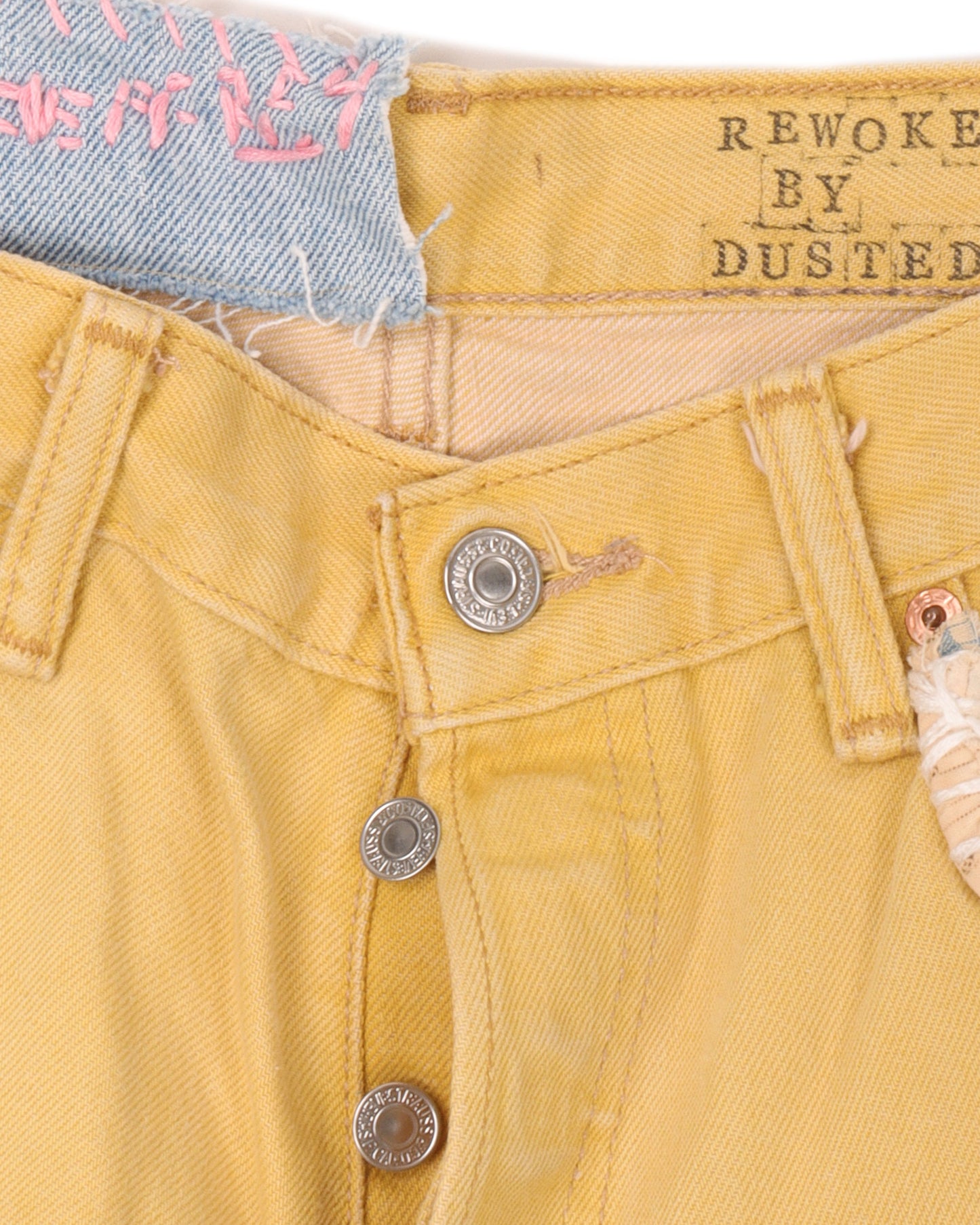 Levi's Repaired Yellow 501 Jeans