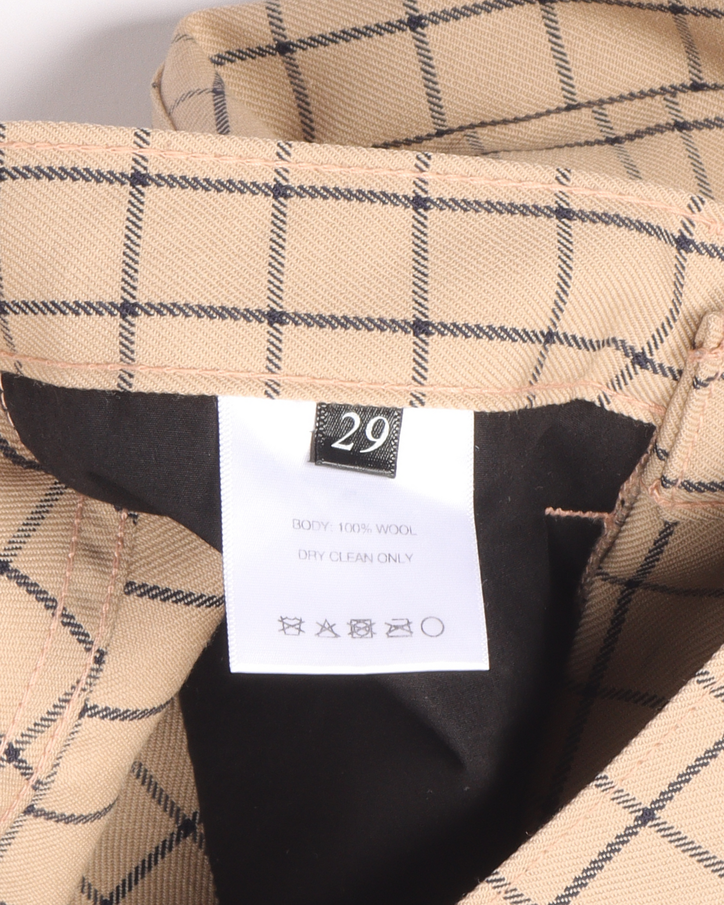 Gridded Wool Trousers