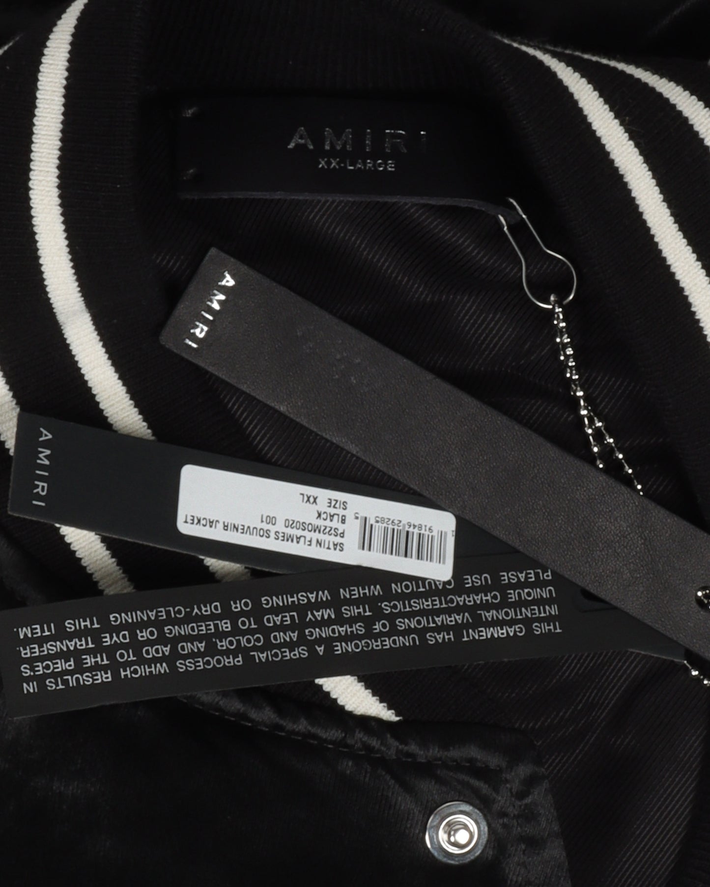 Black Satin Flame Souvenir Jacket