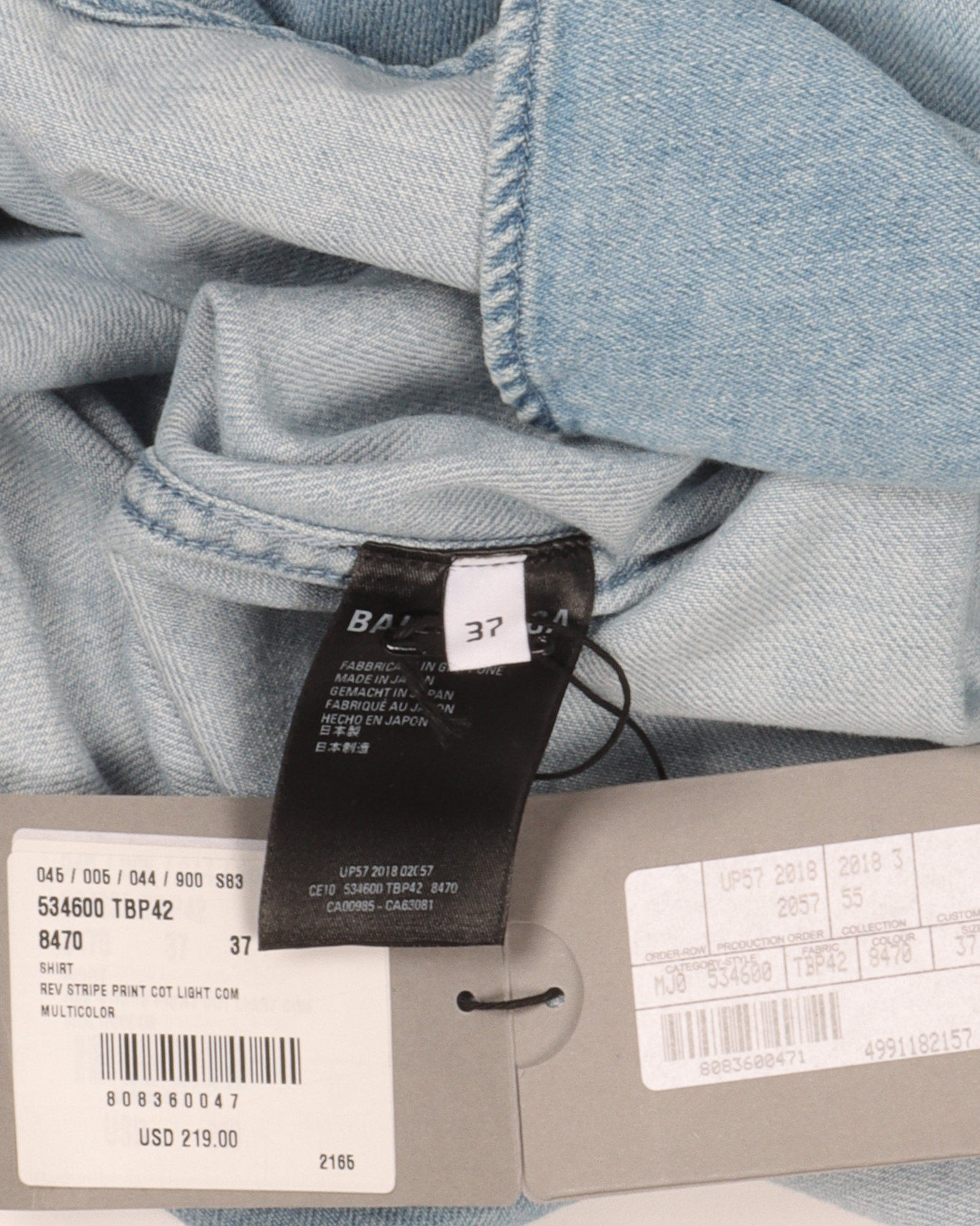 Denim Stripped Sleeve Shirt