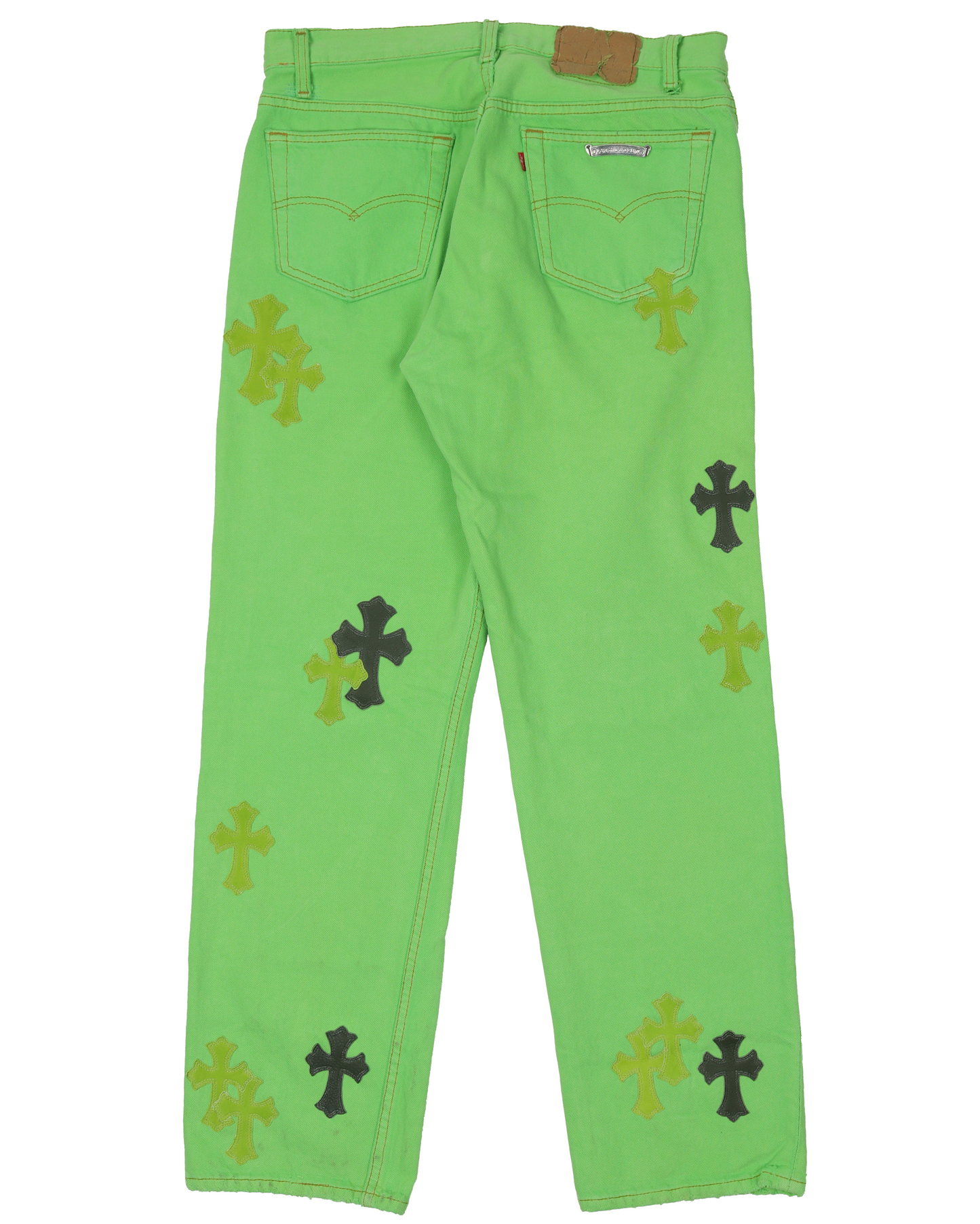 Levi's Cross Patch Denim Sex Records Neon Green