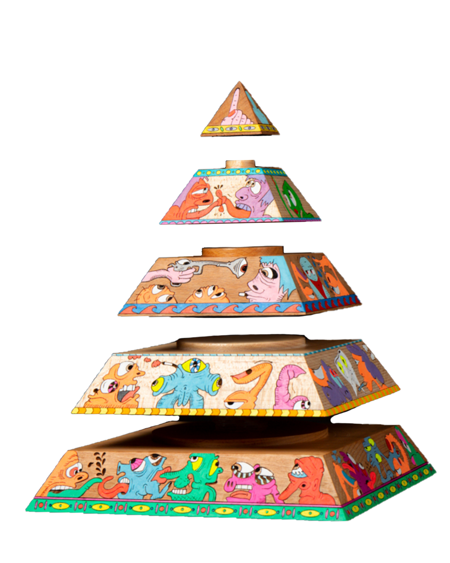 Woke - Hand Painted Wood Sculpture
