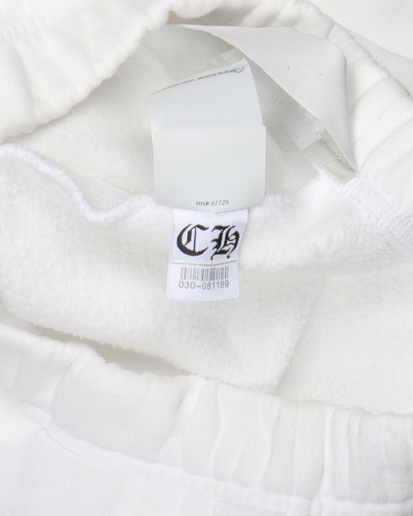 White Leather Patch Cross Sweat Shorts