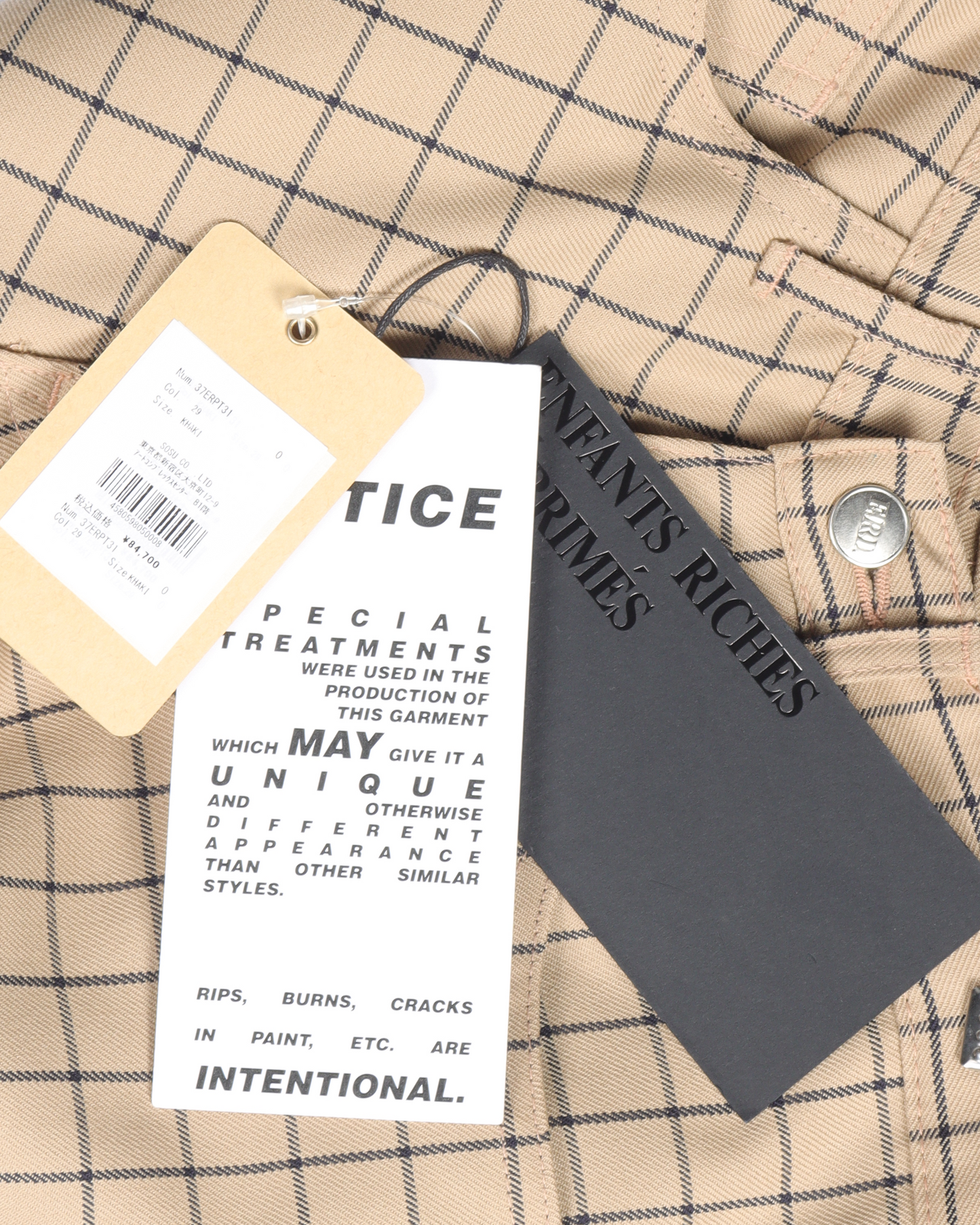 Gridded Wool Trousers