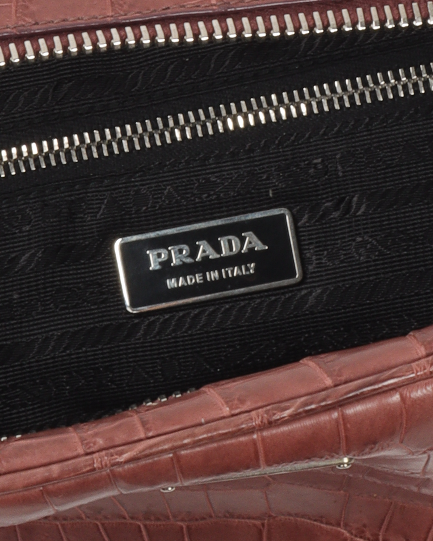 Vintage Embossed Crocodile Effect Bag