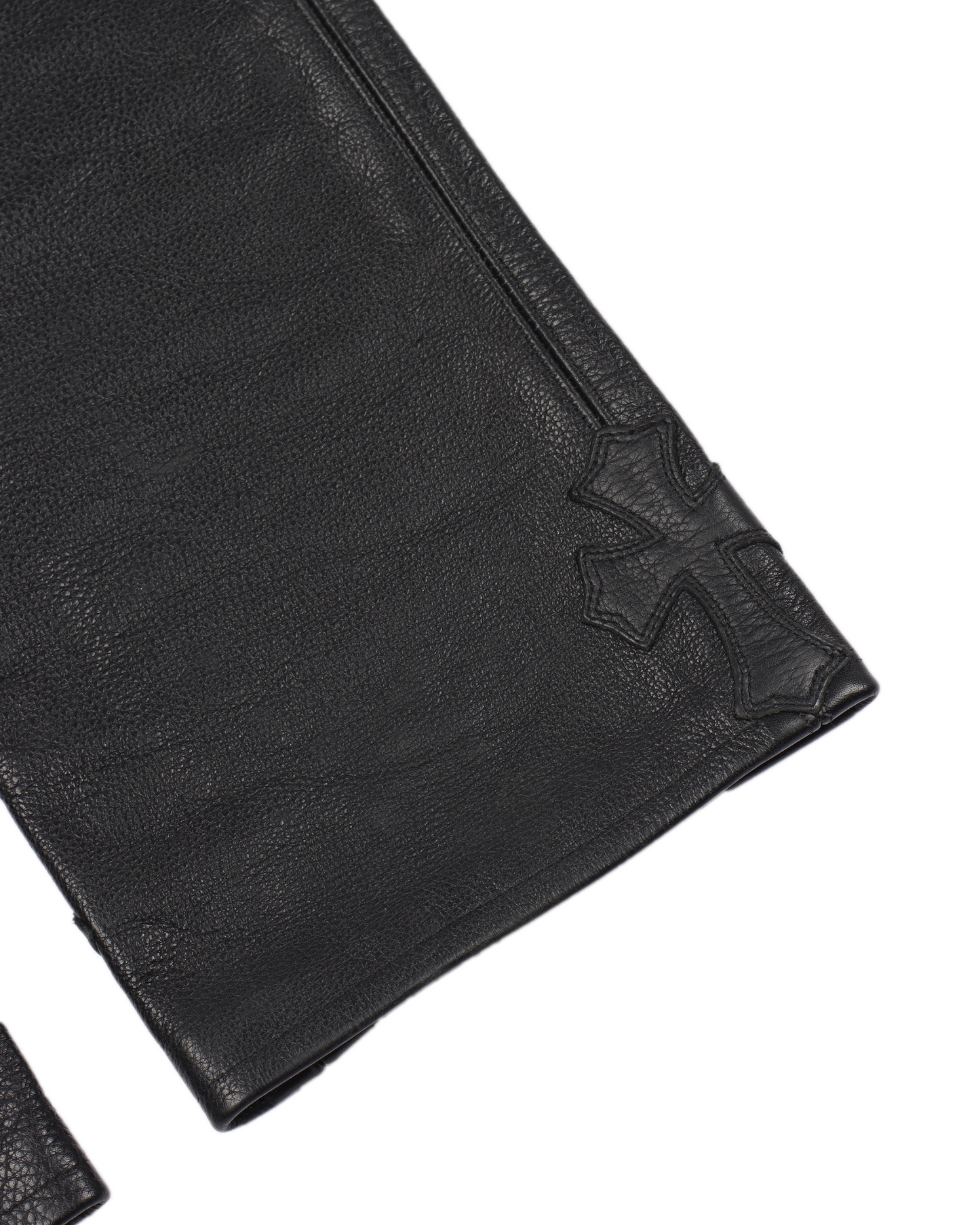 CEMETERY CROSS PATCH LEATHER PANTS