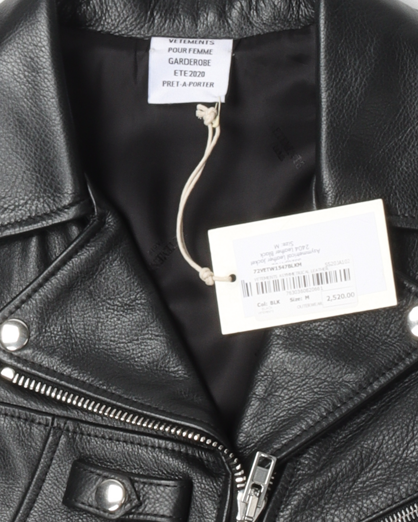 SS20 Asymmetrical Leather Jacket