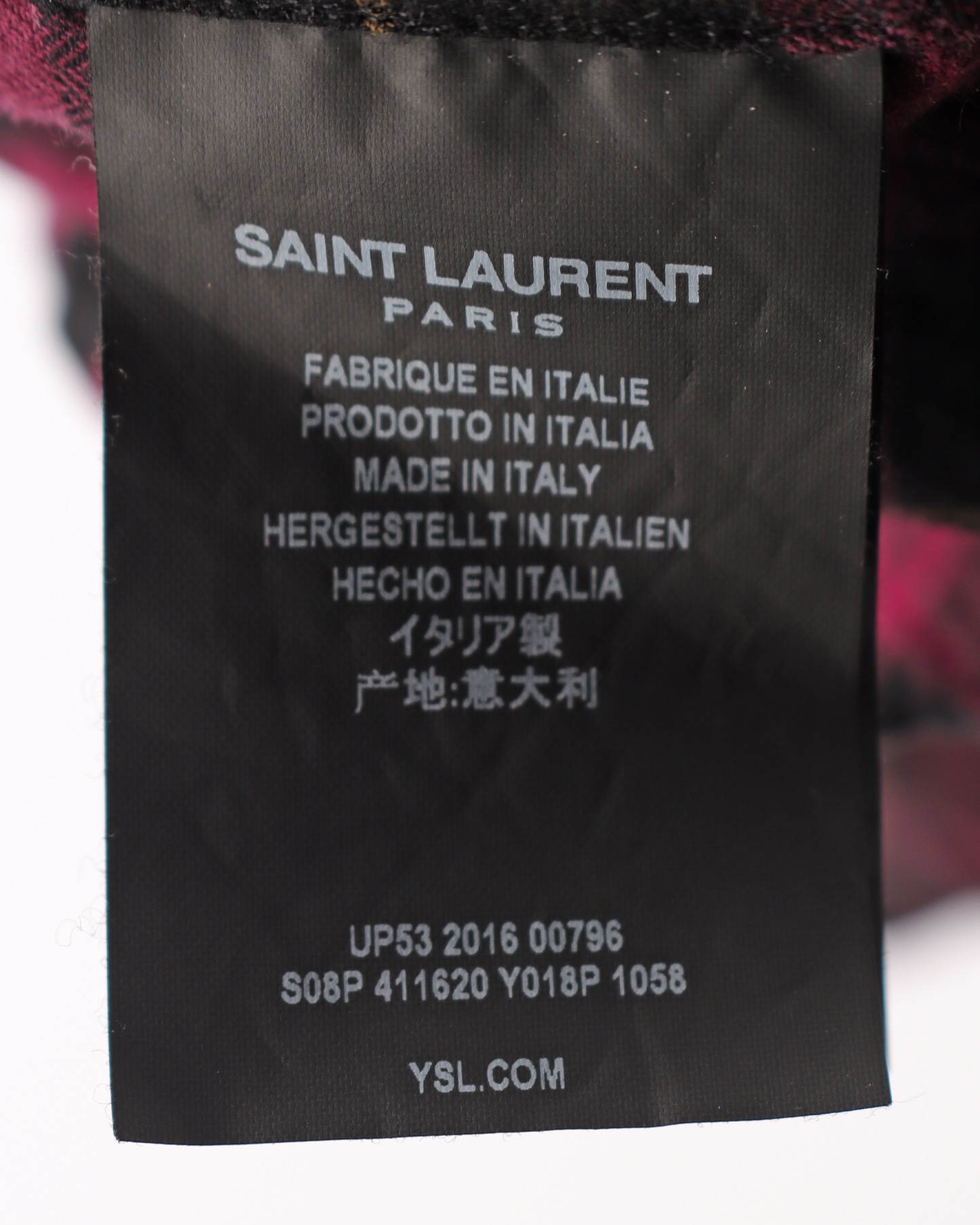 SS17 Oversized Black & Violet Wrinkle Check Shirt