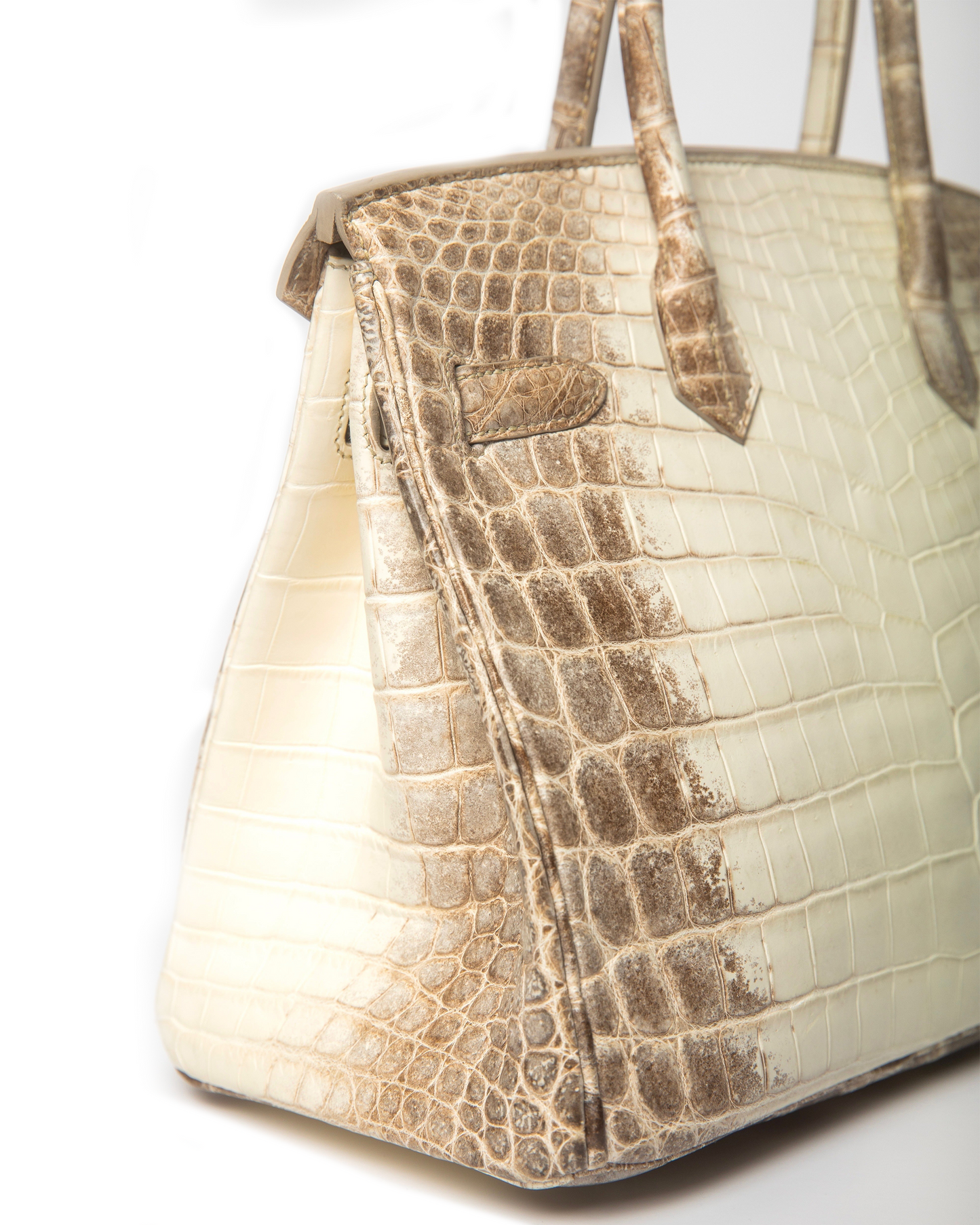 Birkin Himalayan Crocodile Matte 30 White/Brown