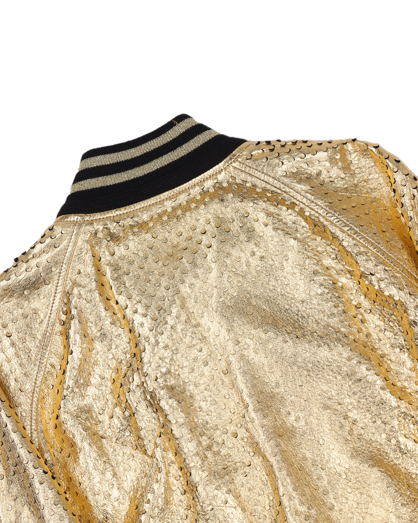 SS17 Gold Leather Teddy Souvenir Jacket