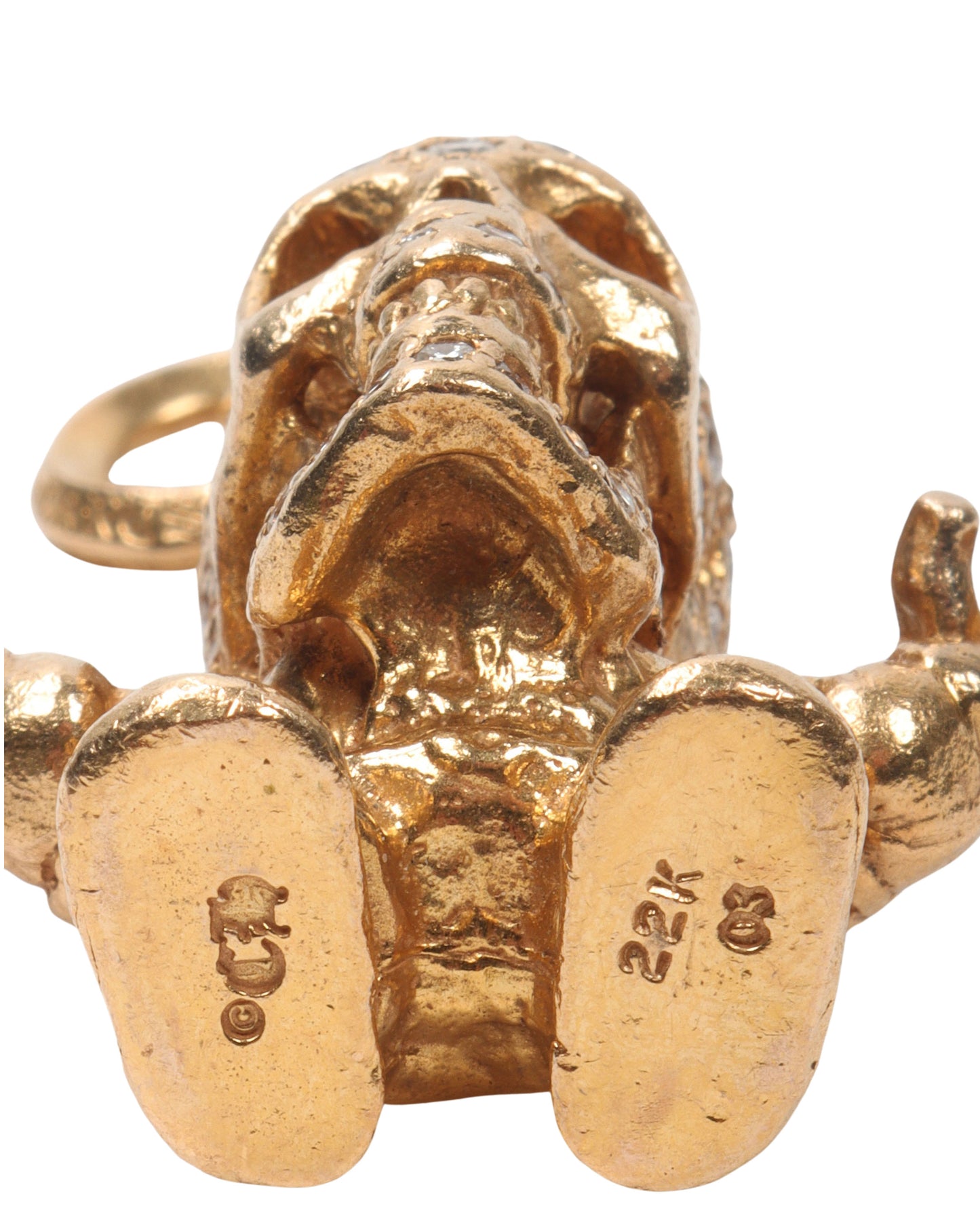 "Harris Teeter" 22k Yellow Gold & Diamond Foti Pendant