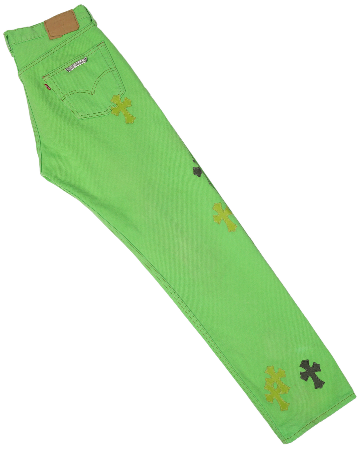 Levi's Cross Patch Denim Sex Records Neon Green