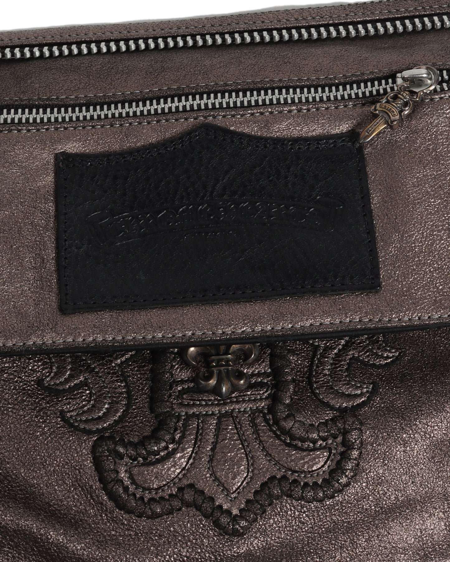 Glitter Leather Pouch Bag