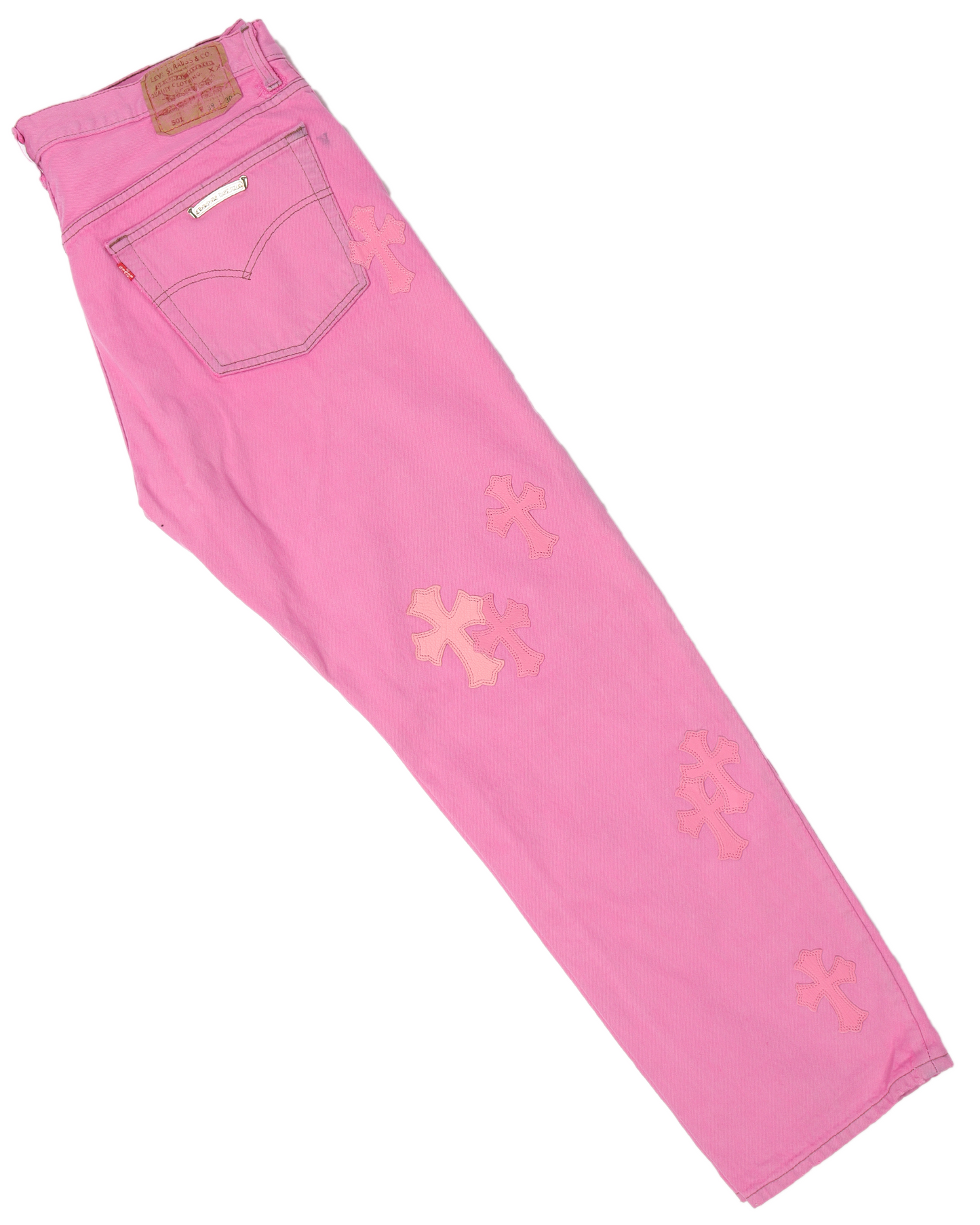Levi's Cross Patch Denim Sex Records Neon Pink