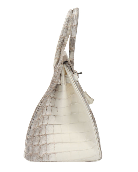 Birkin Himalayan Crocodile Matte 30 White/Brown