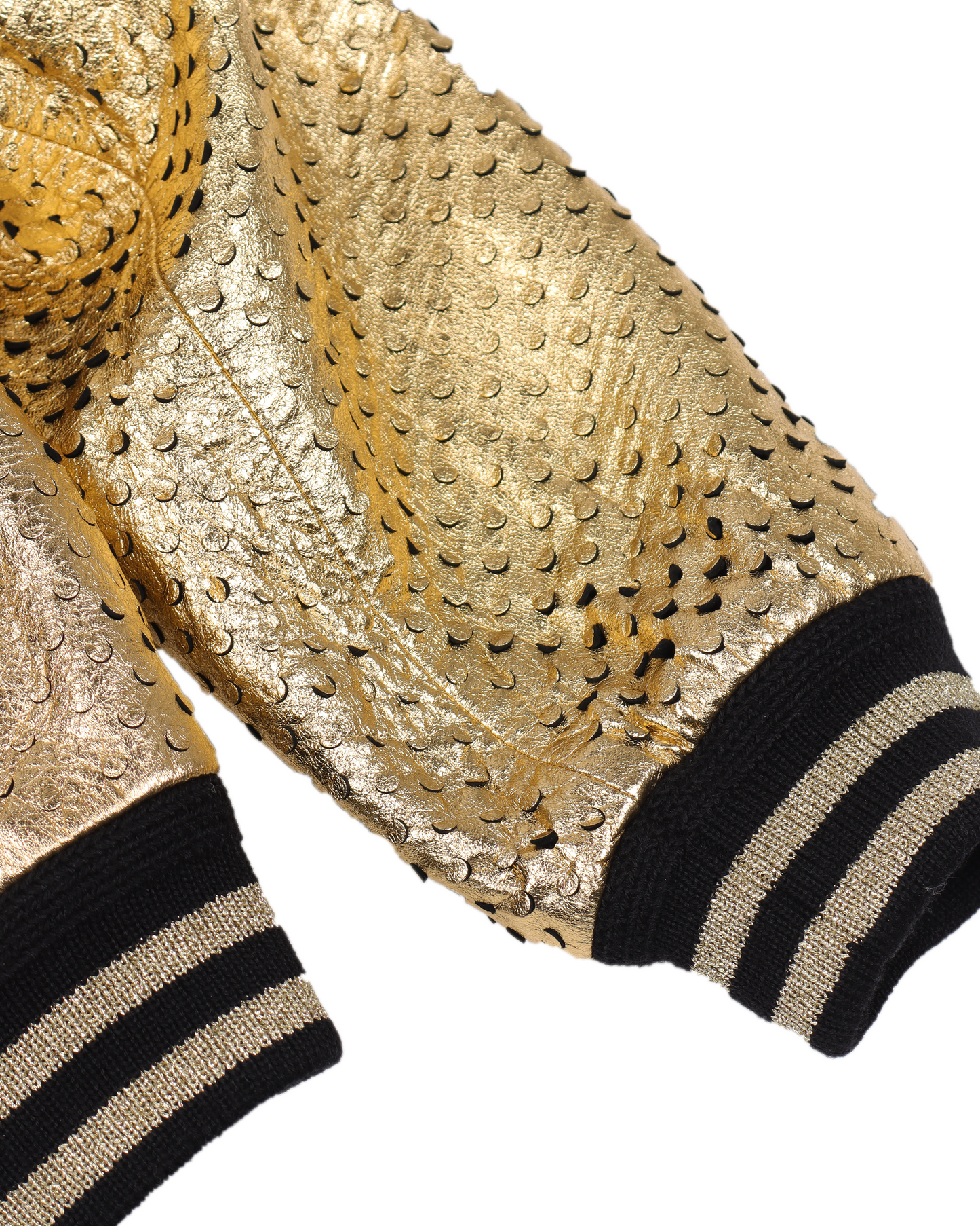 SS17 Gold Leather Teddy Souvenir Jacket